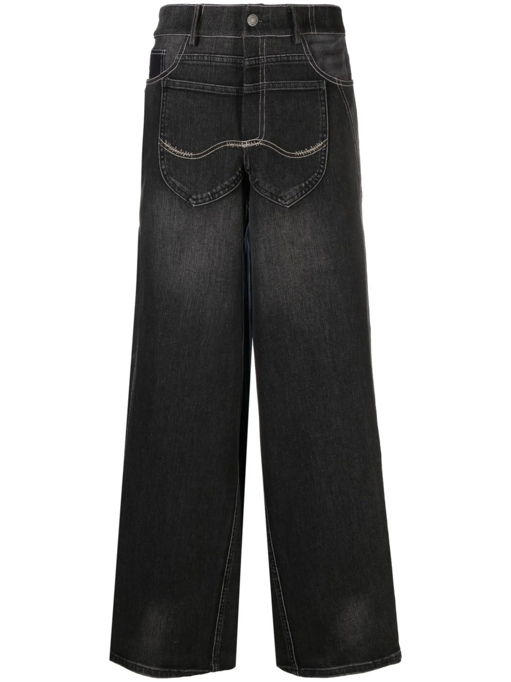 upcycled wide jeans