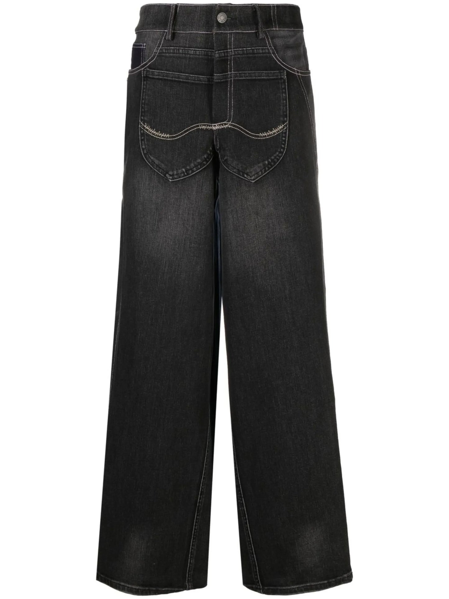 upcycled wide jeans