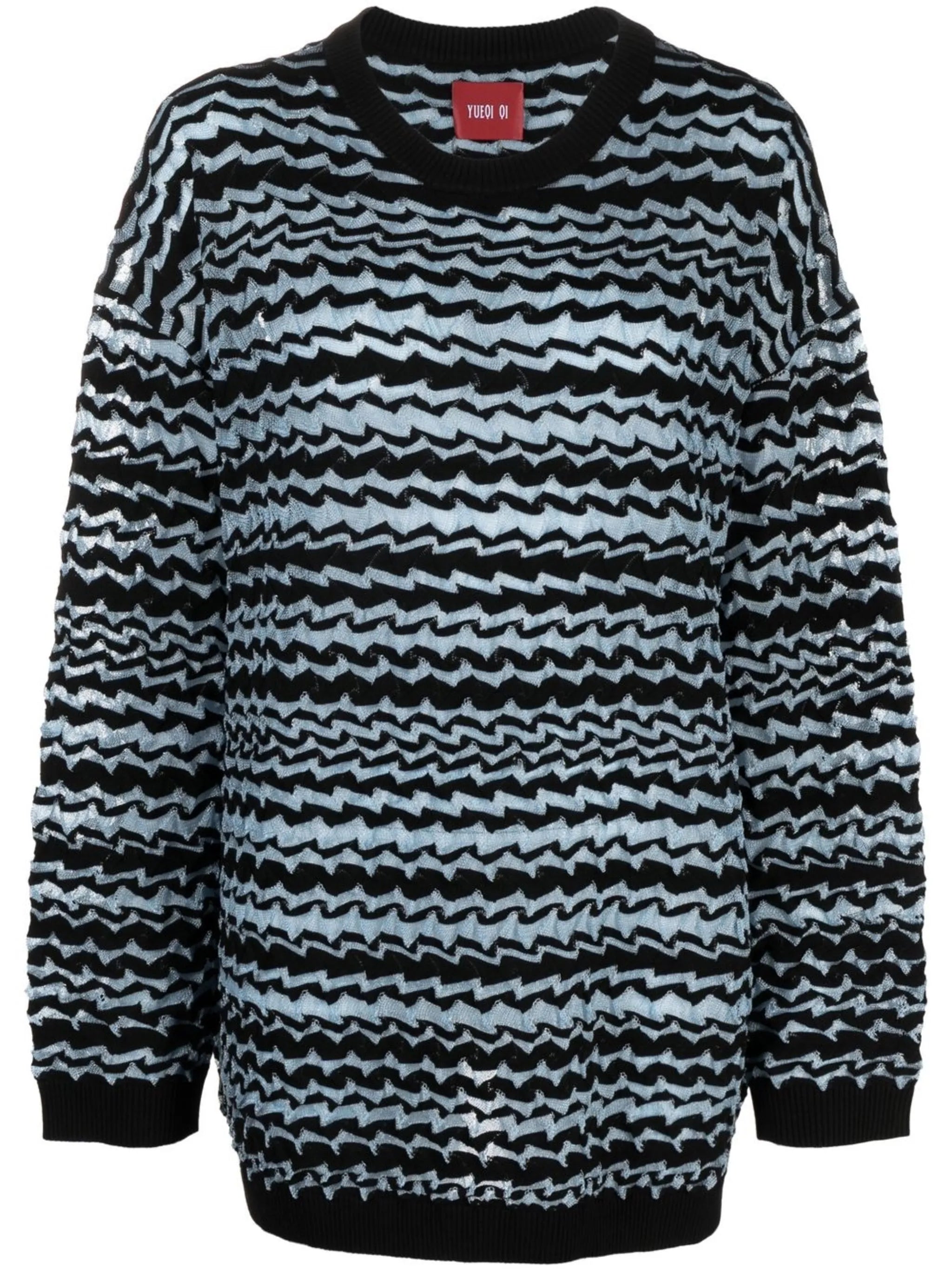 glass yarn striped sweatshirt