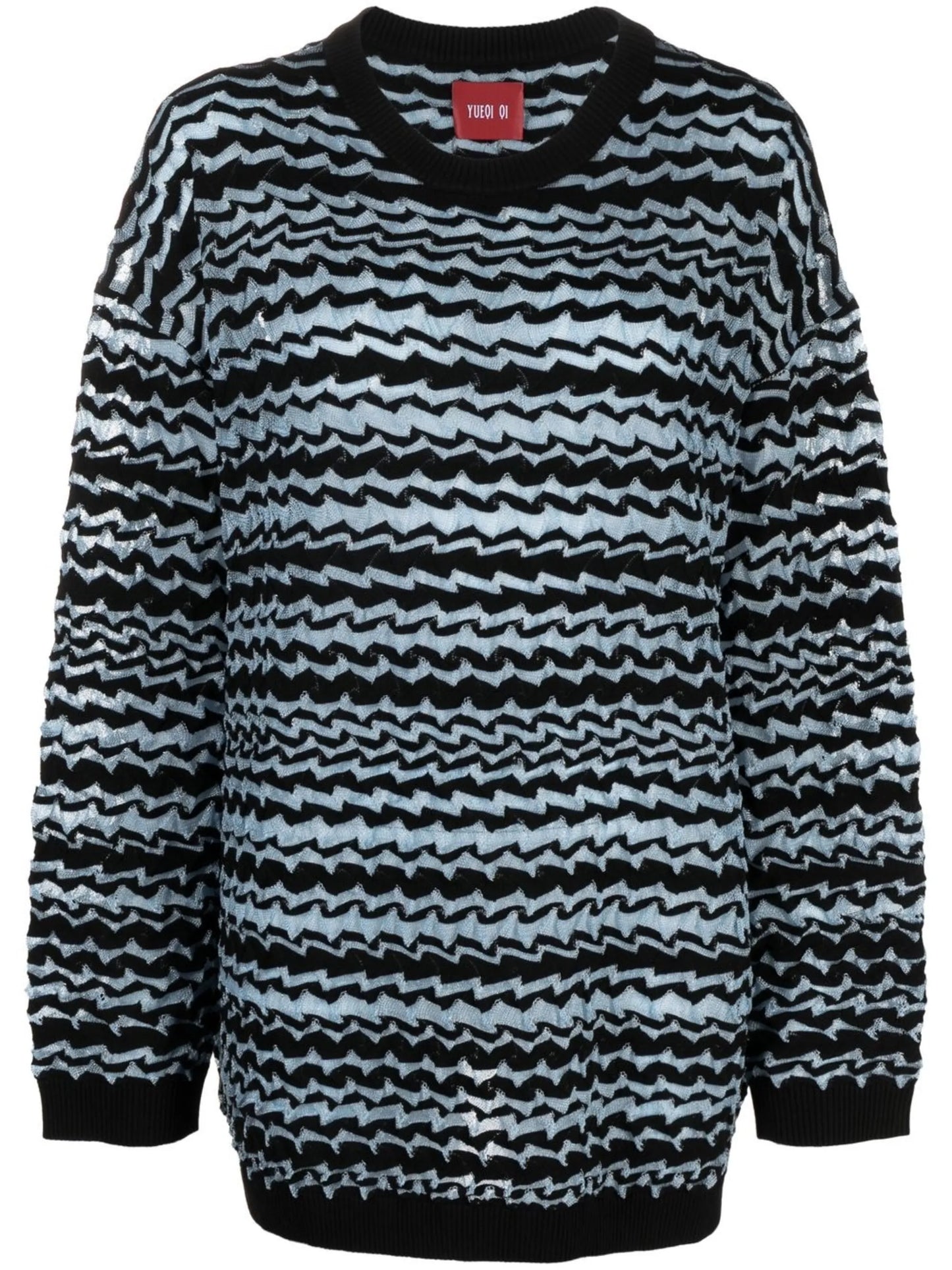 glass yarn striped sweatshirt