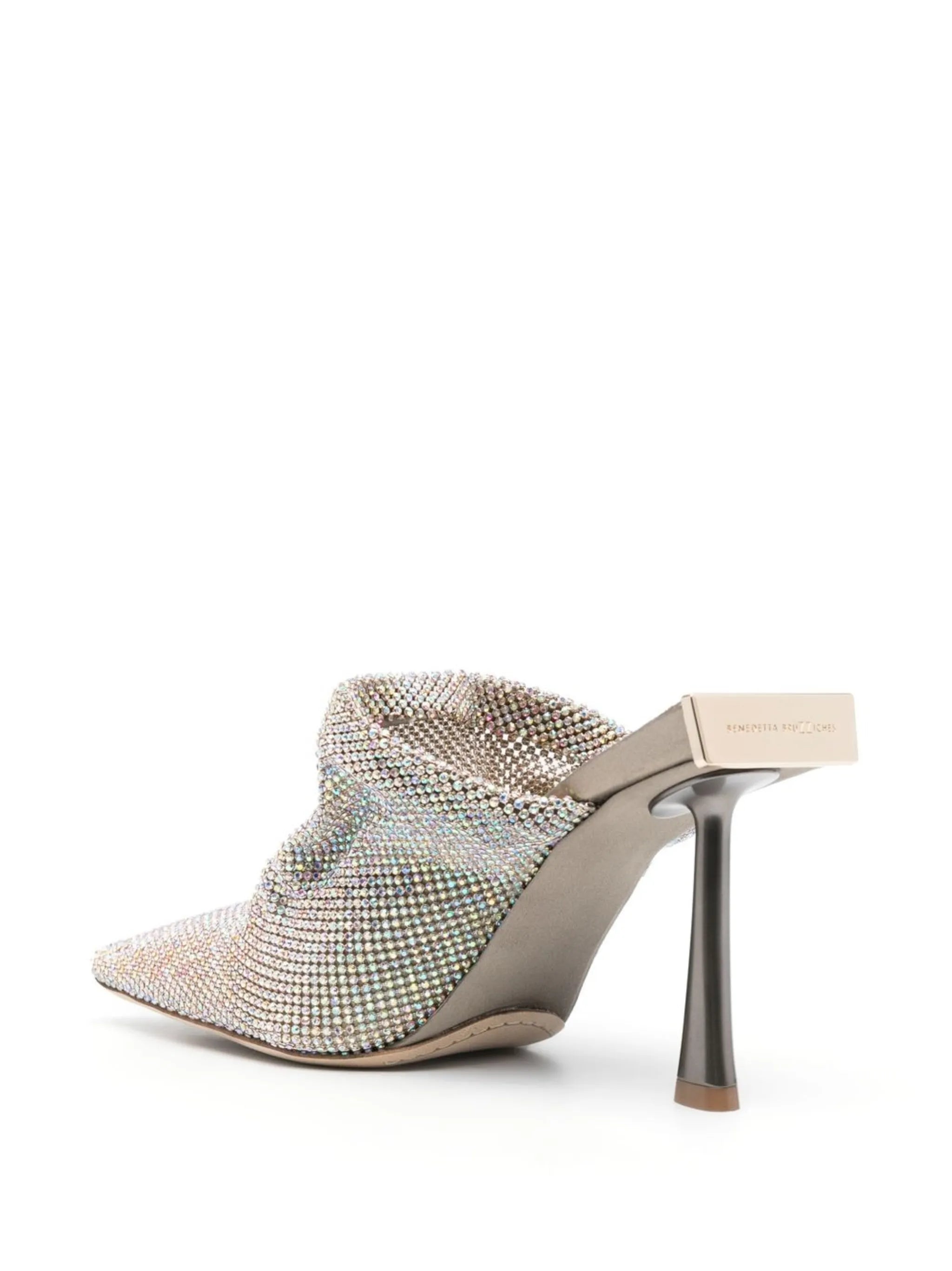 Goliarda 95mm crystal mesh mules