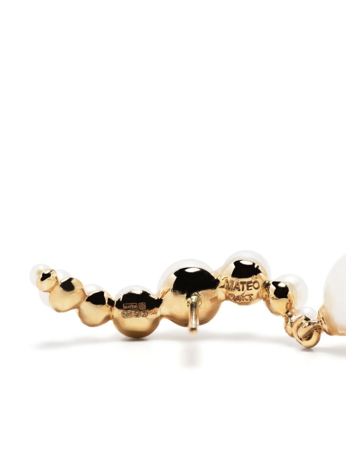 14kt yellow gold Curve pearl drop earrings