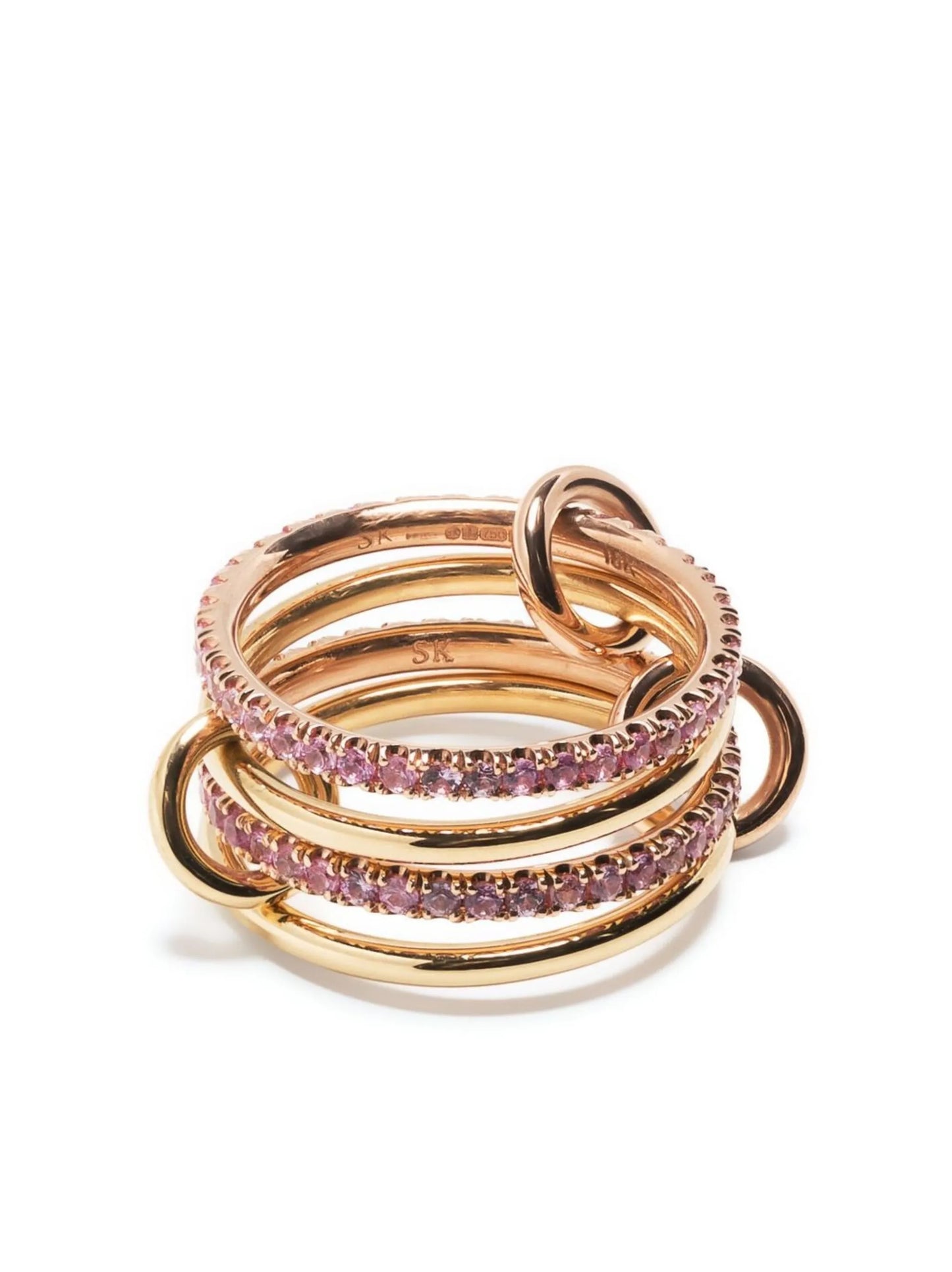 18kt yellow gold sapphire stack ring