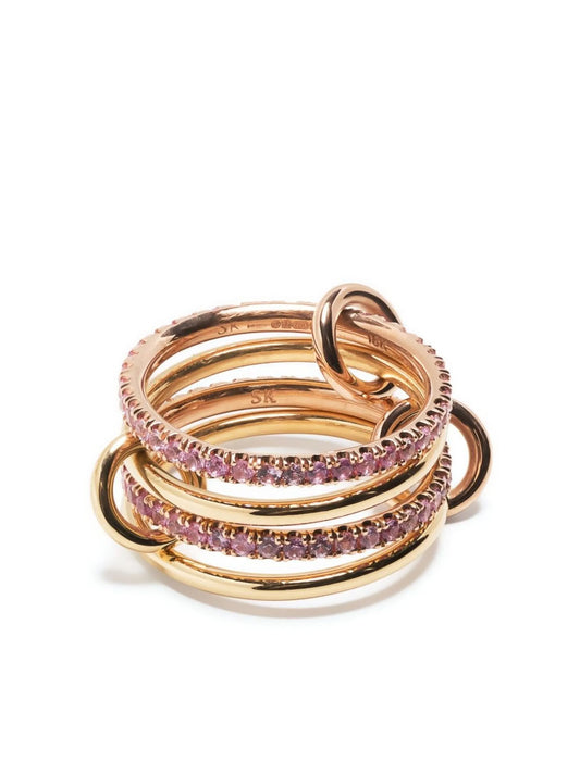 18kt yellow gold sapphire stack ring