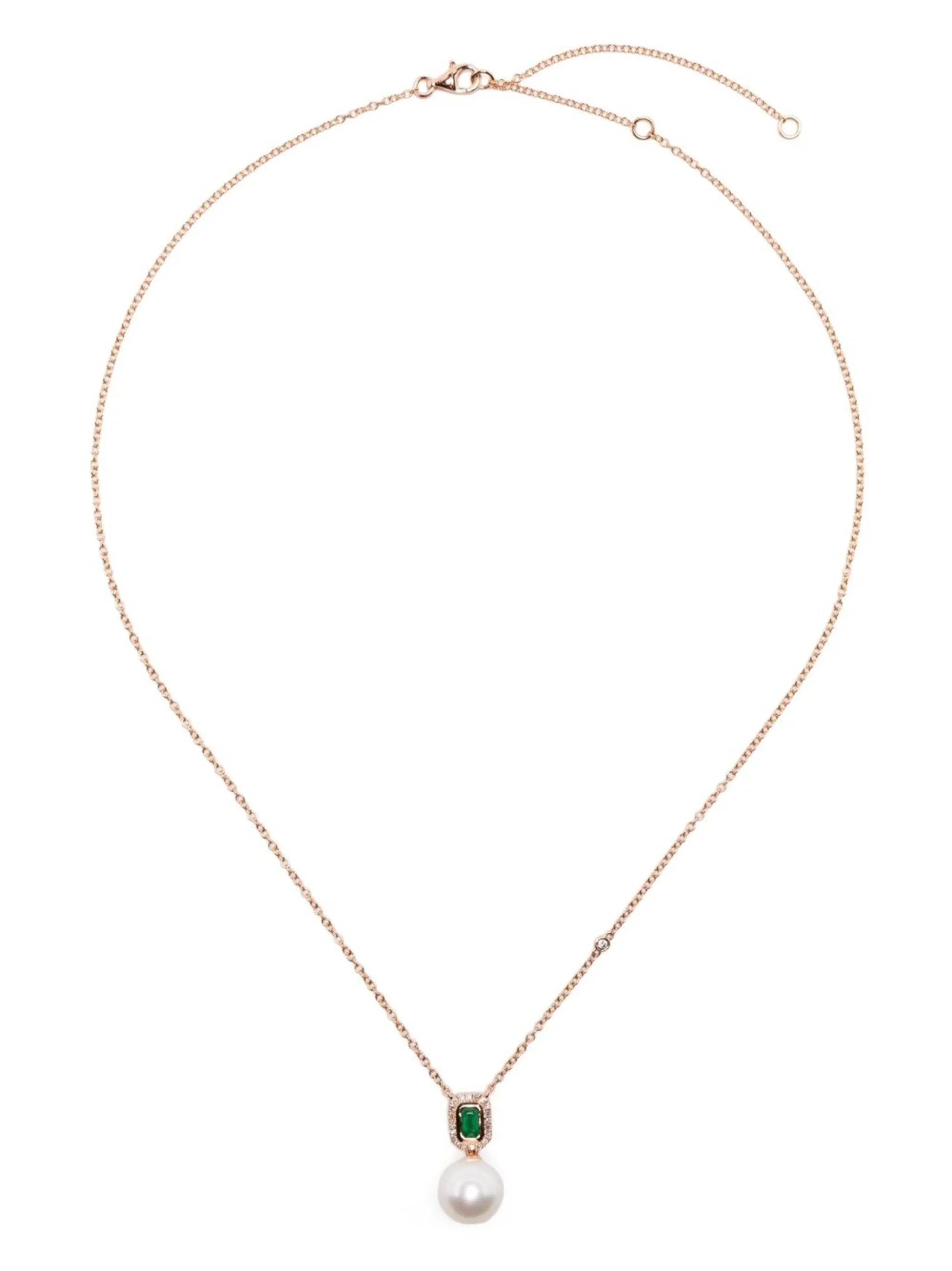 18kt rose gold multi-stone pendant necklace