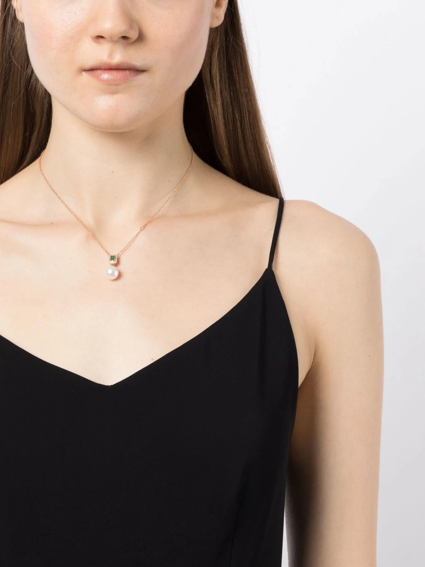 18kt rose gold multi-stone pendant necklace