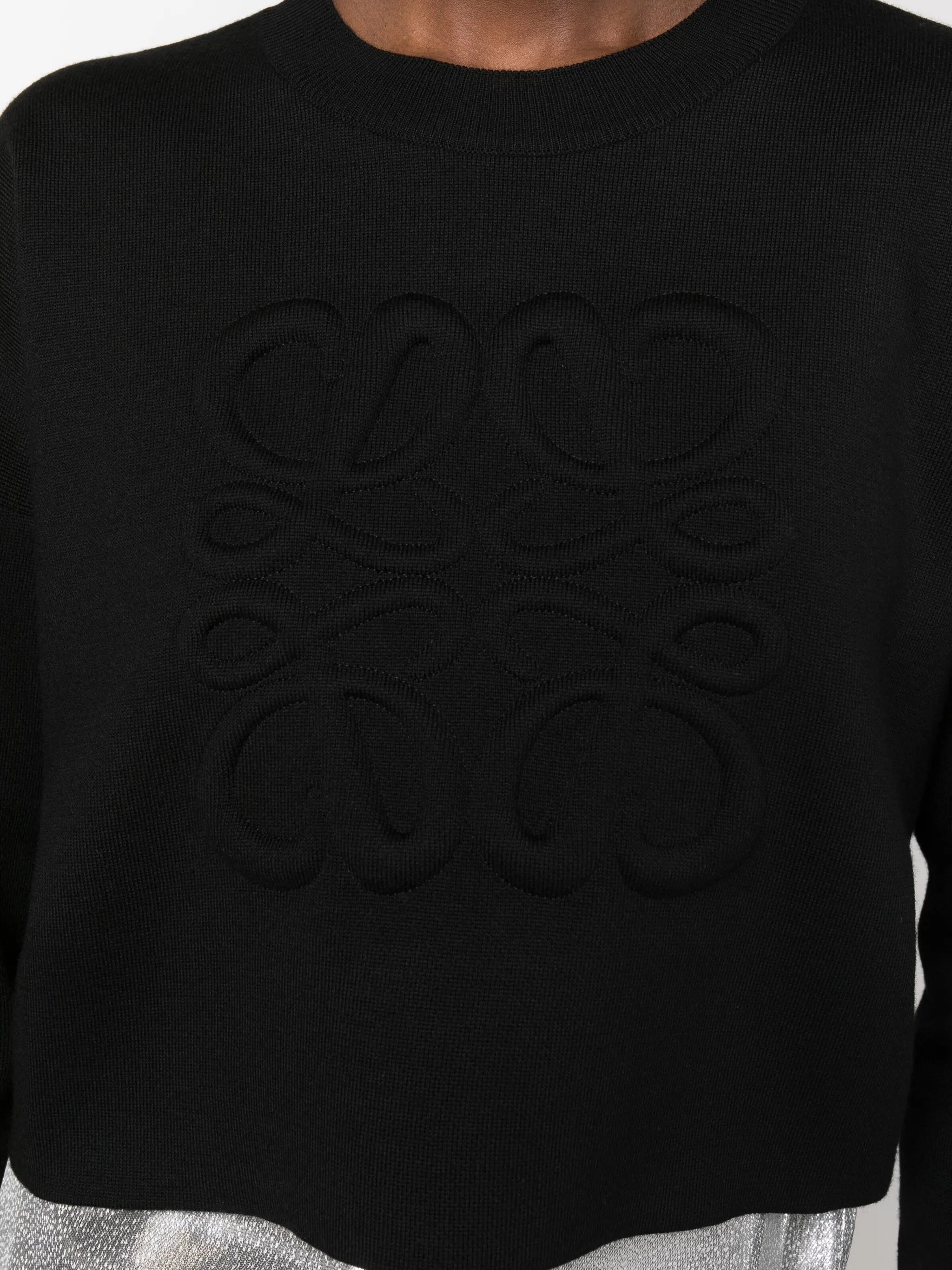 Anagram-motif cropped jumper
