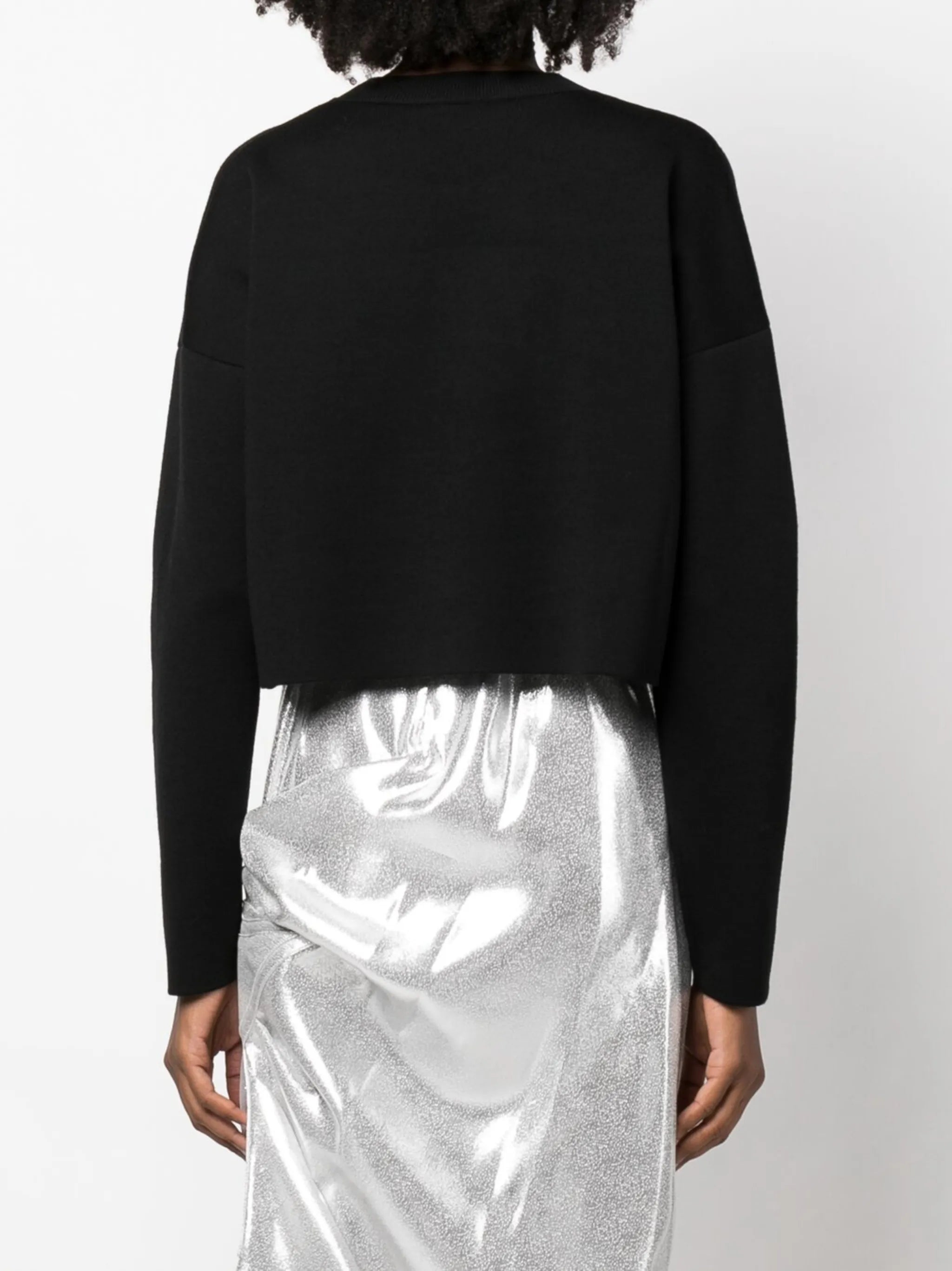 Anagram-motif cropped jumper