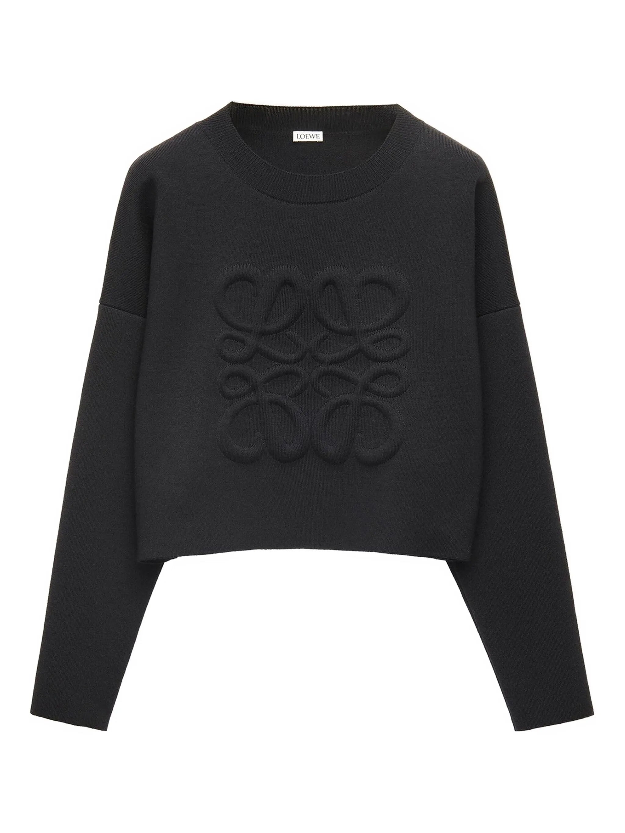Anagram-motif cropped jumper