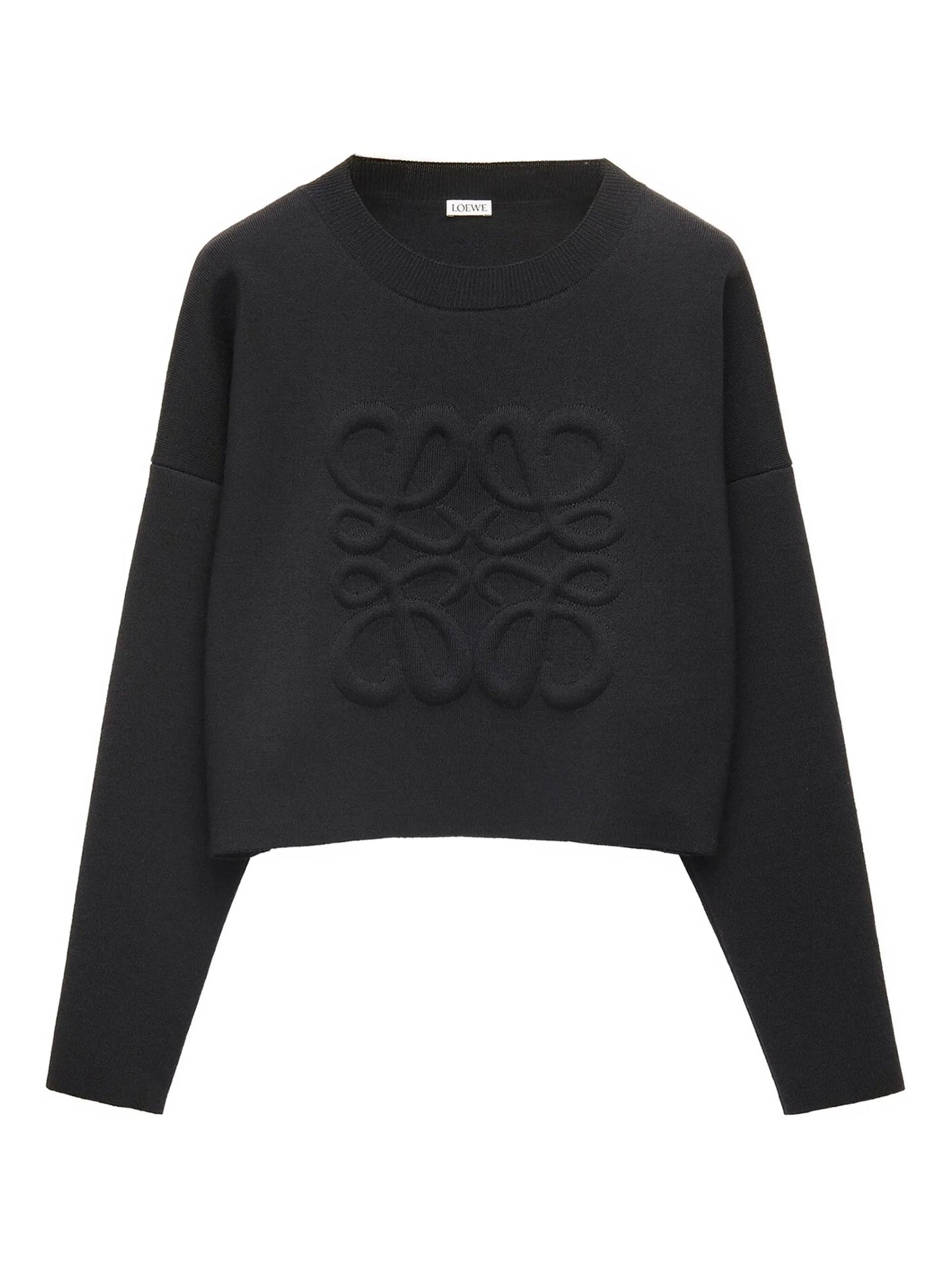 Anagram-motif cropped jumper