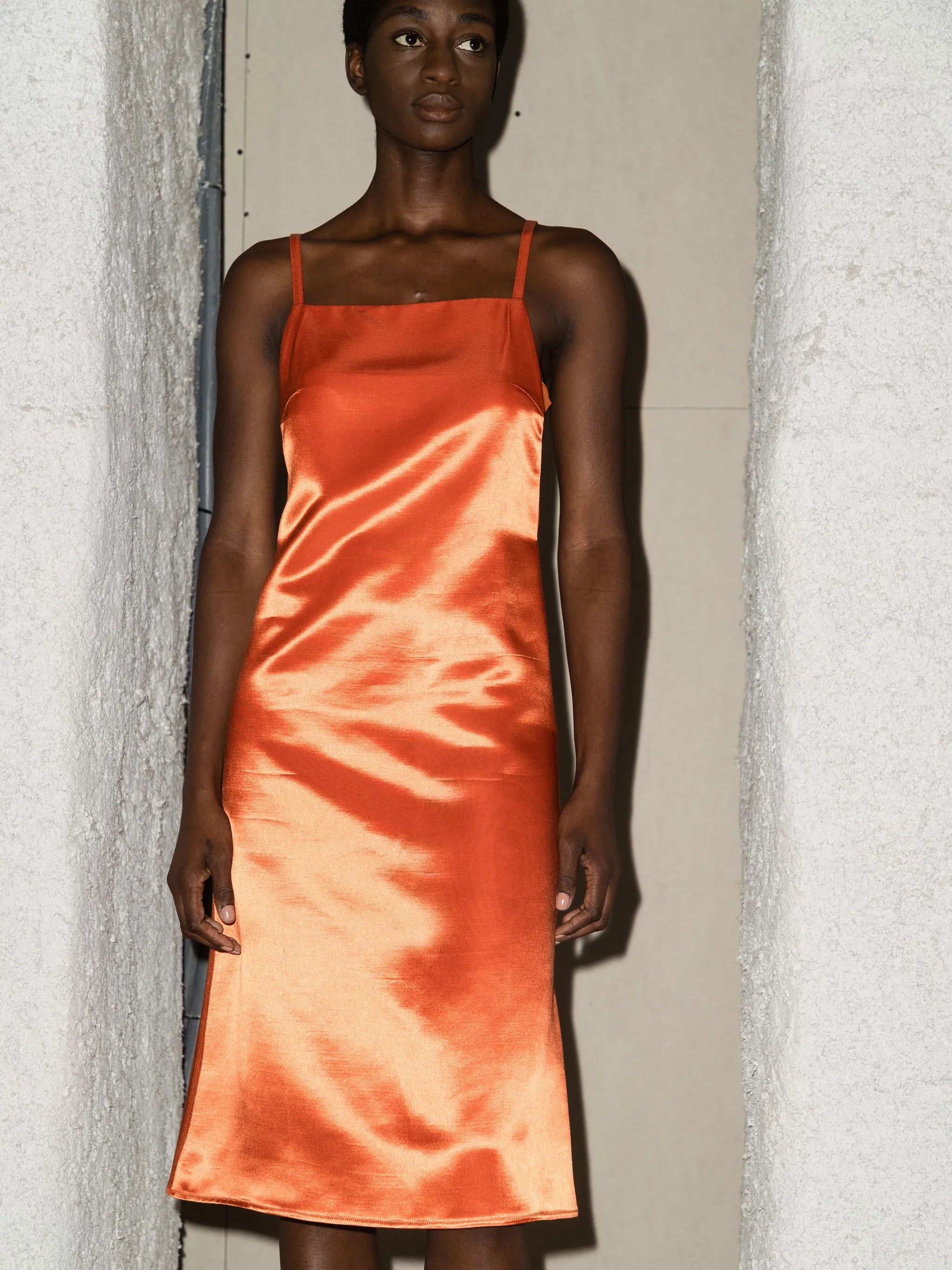 square-neck slip dress