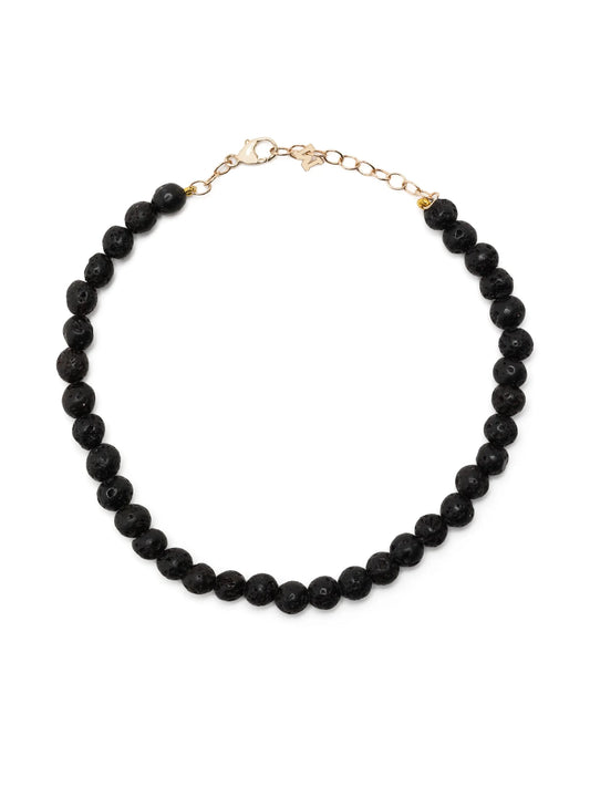 14kt yellow gold lava rock bracelet