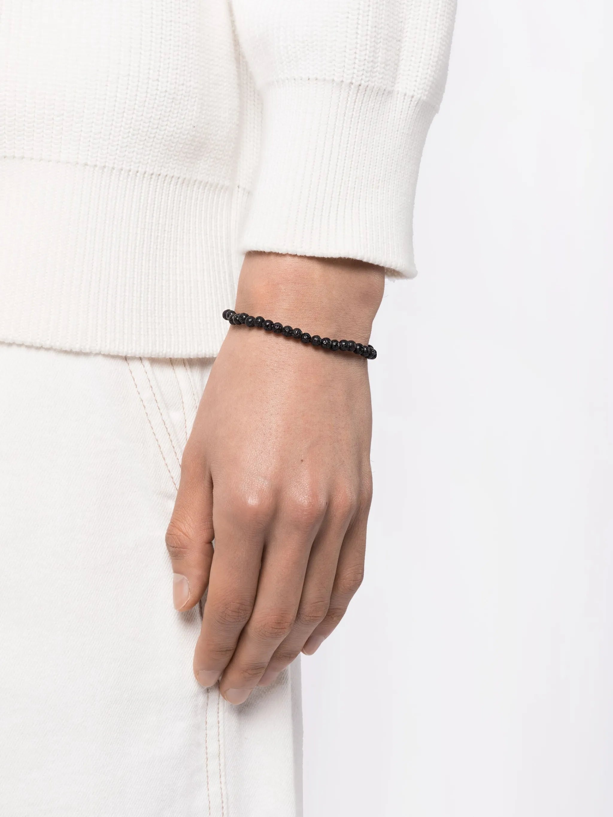 14kt yellow gold lava rock bracelet