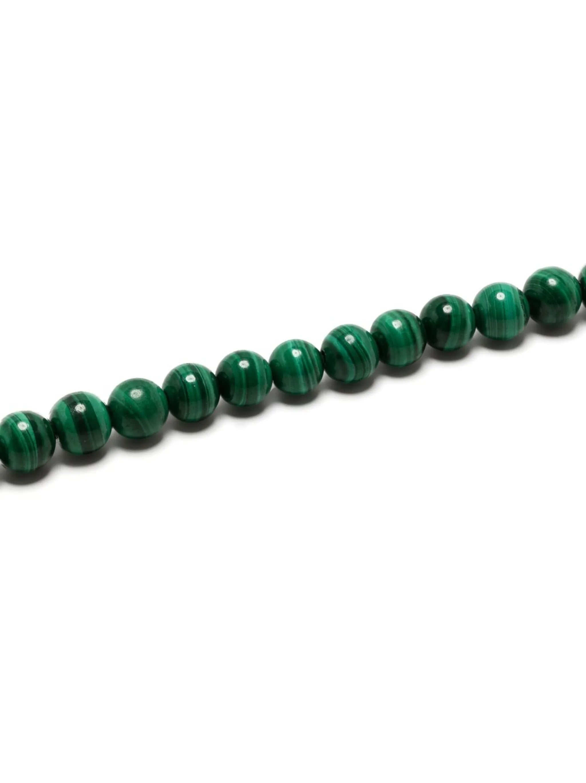 14kt yellow gold malachite bead bracelet