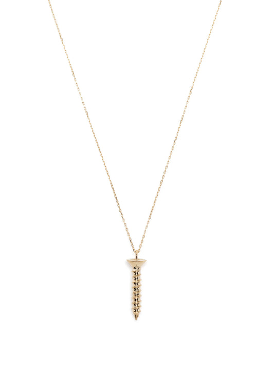 14kt yellow gold screw pendant necklace