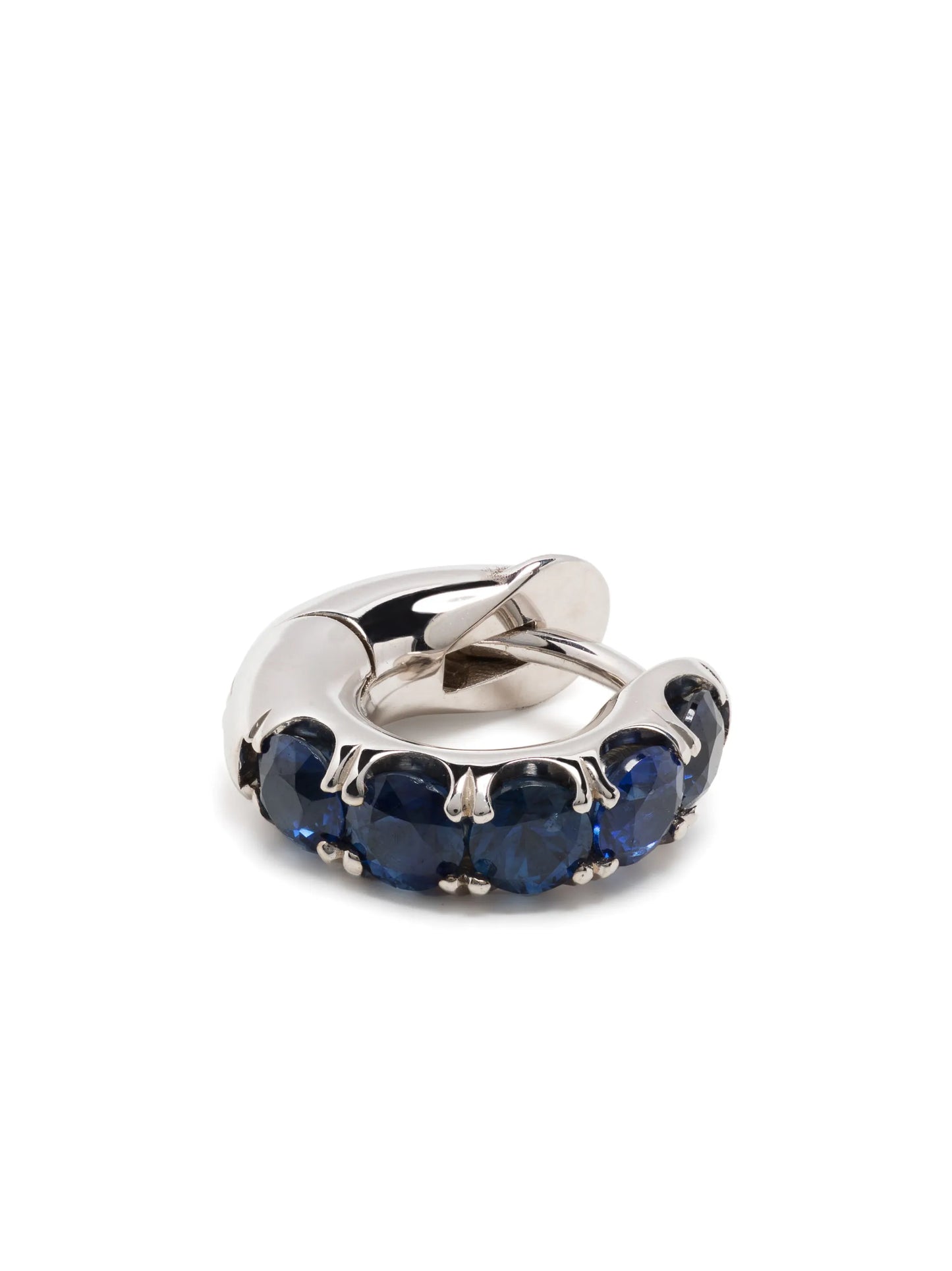 18kt white gold sapphire mini hoop earring