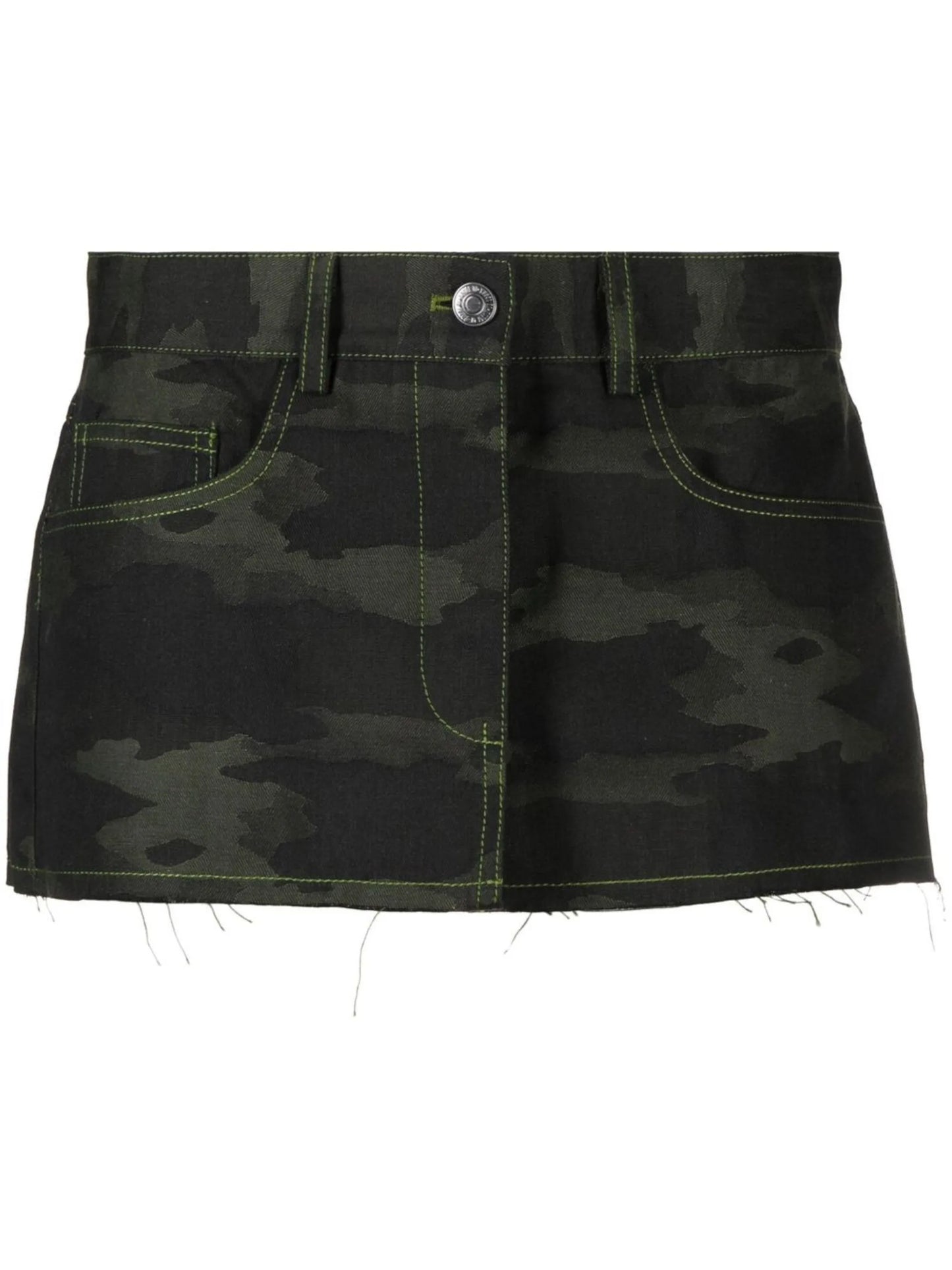 camo frayed mini skirt