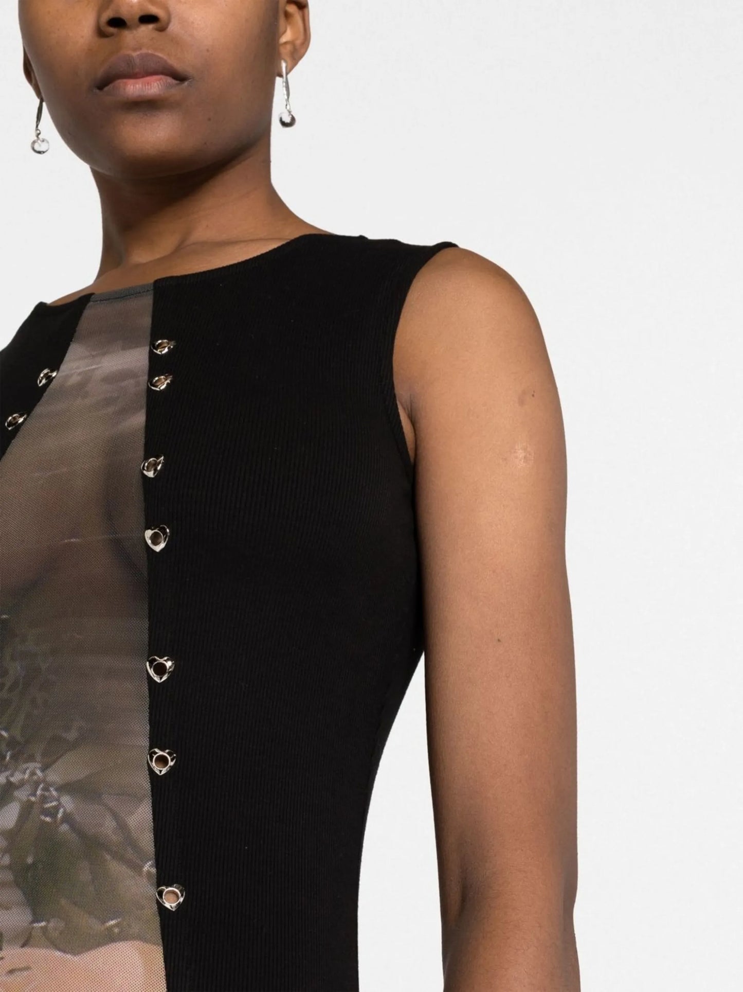Terrarium semi-sheer panel dress