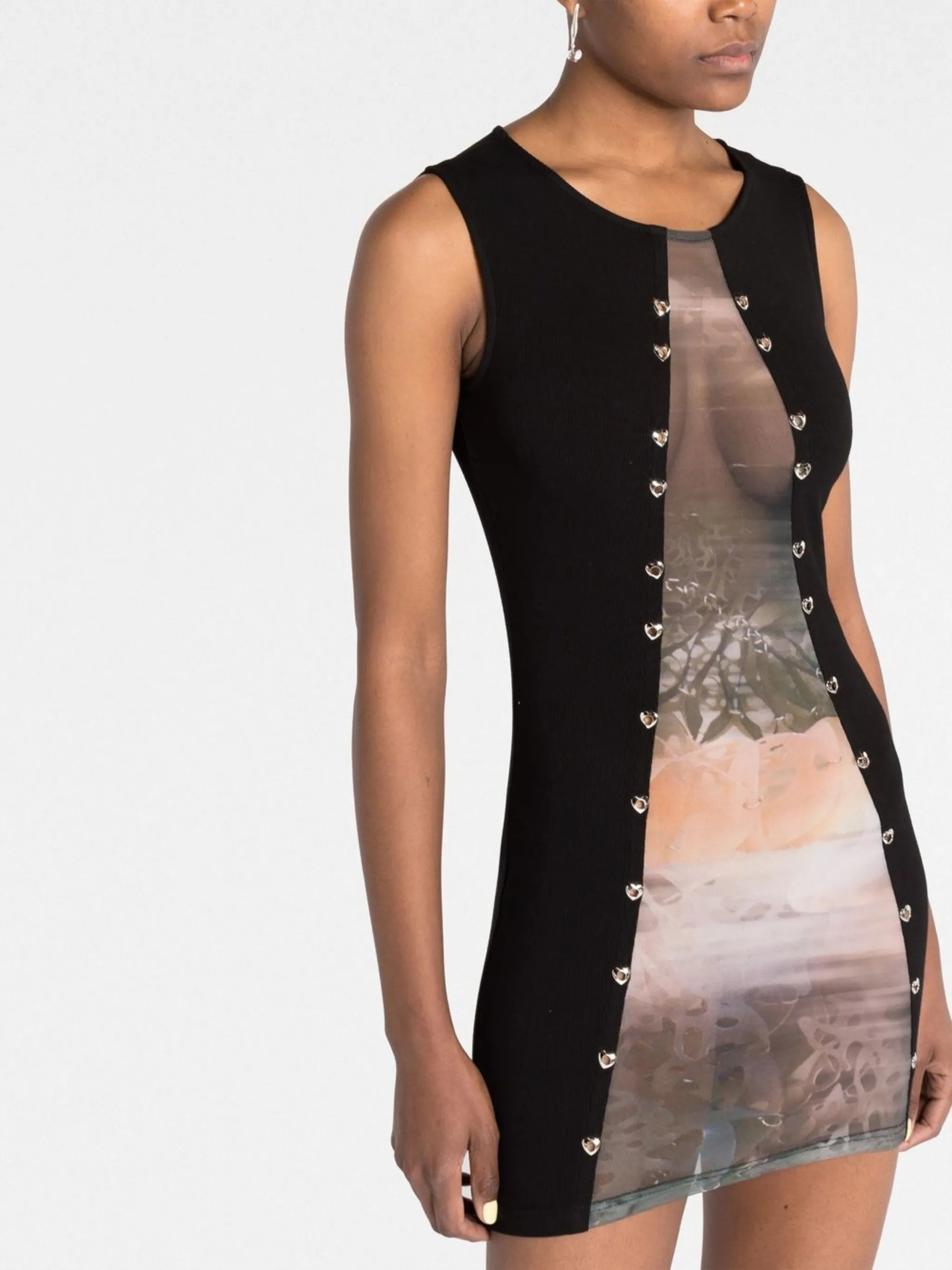 Terrarium semi-sheer panel dress