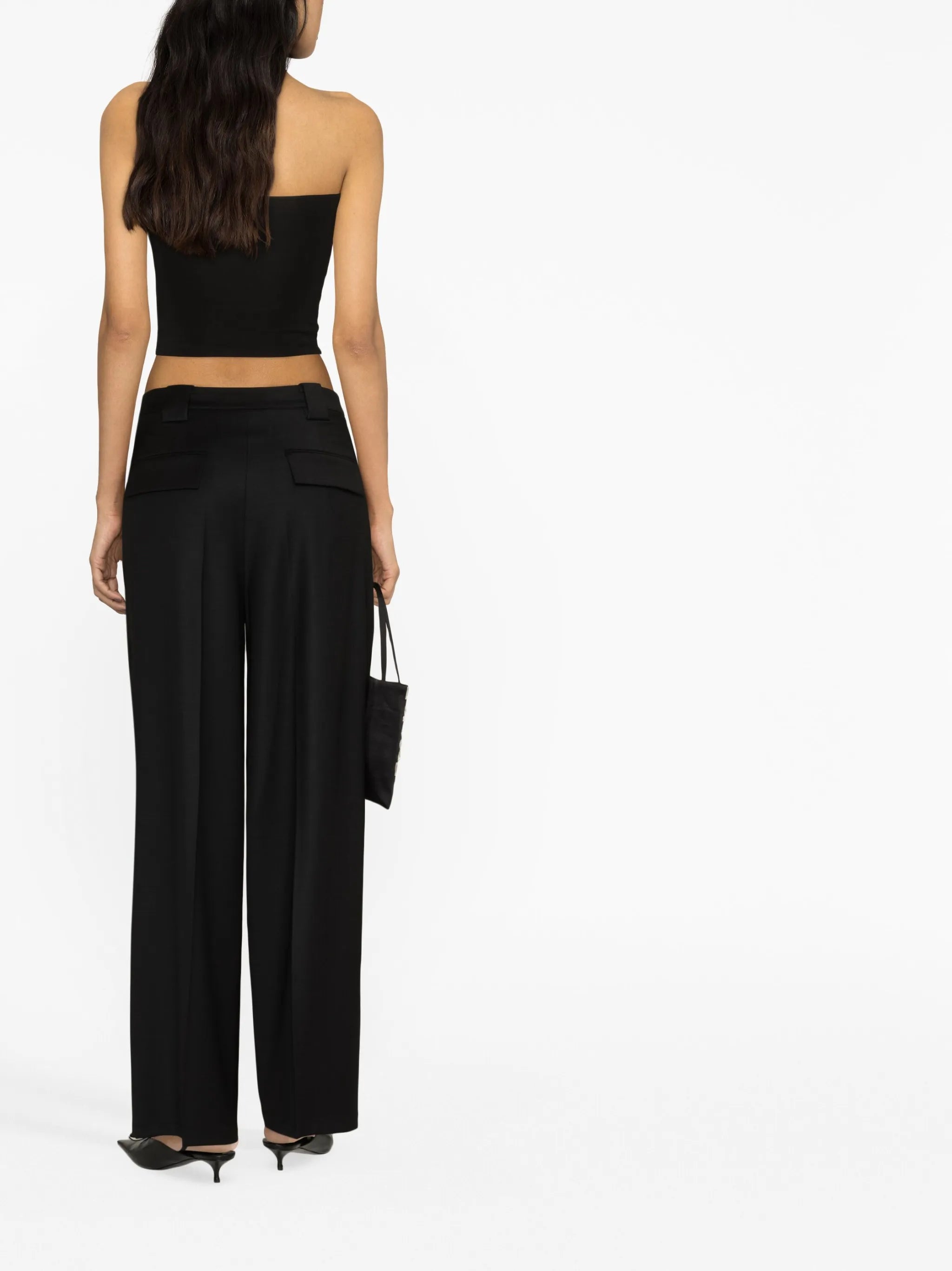pleat-detail wide-leg trousers