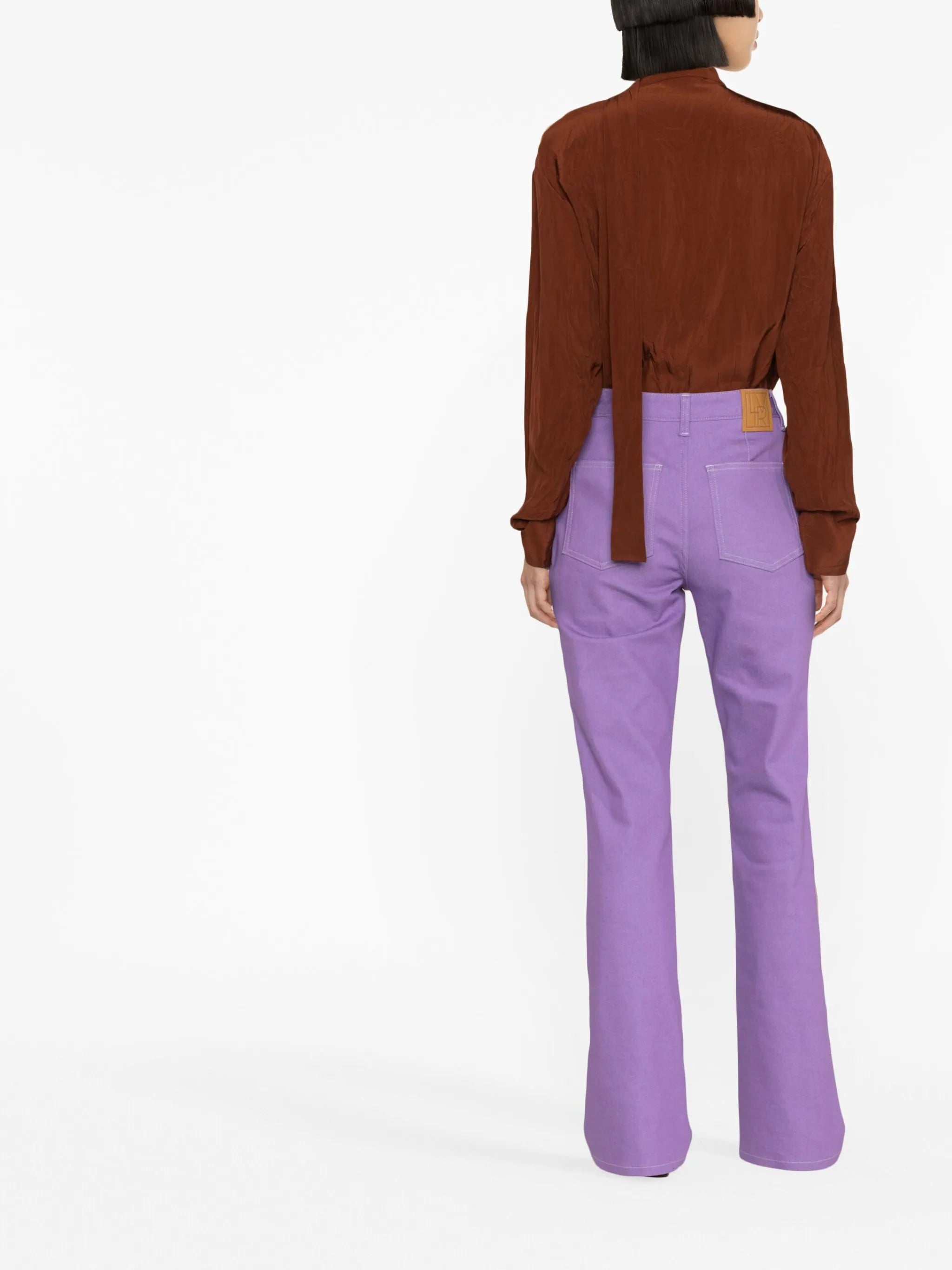 high-waist flared jeans