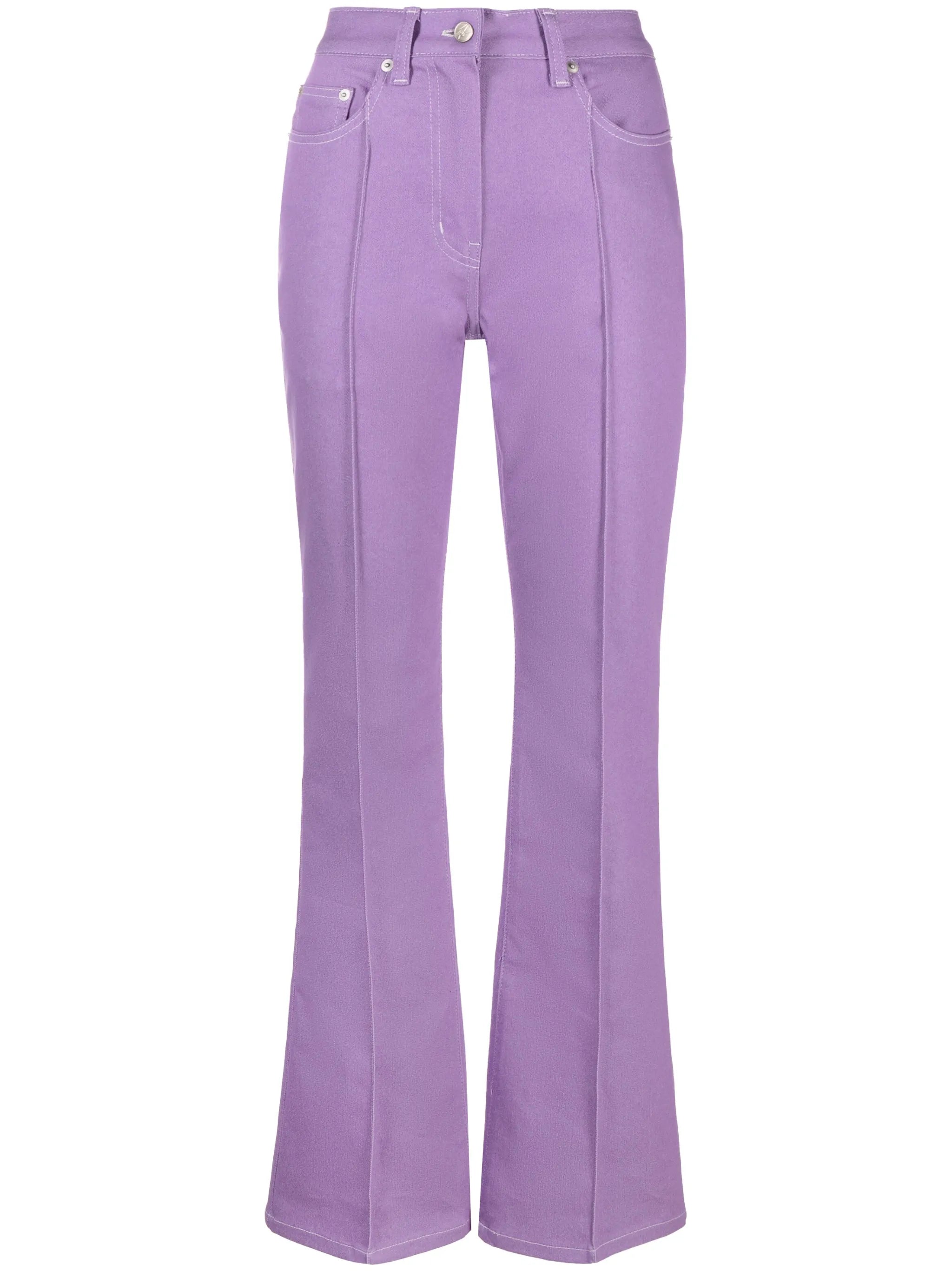 high-waist flared jeans