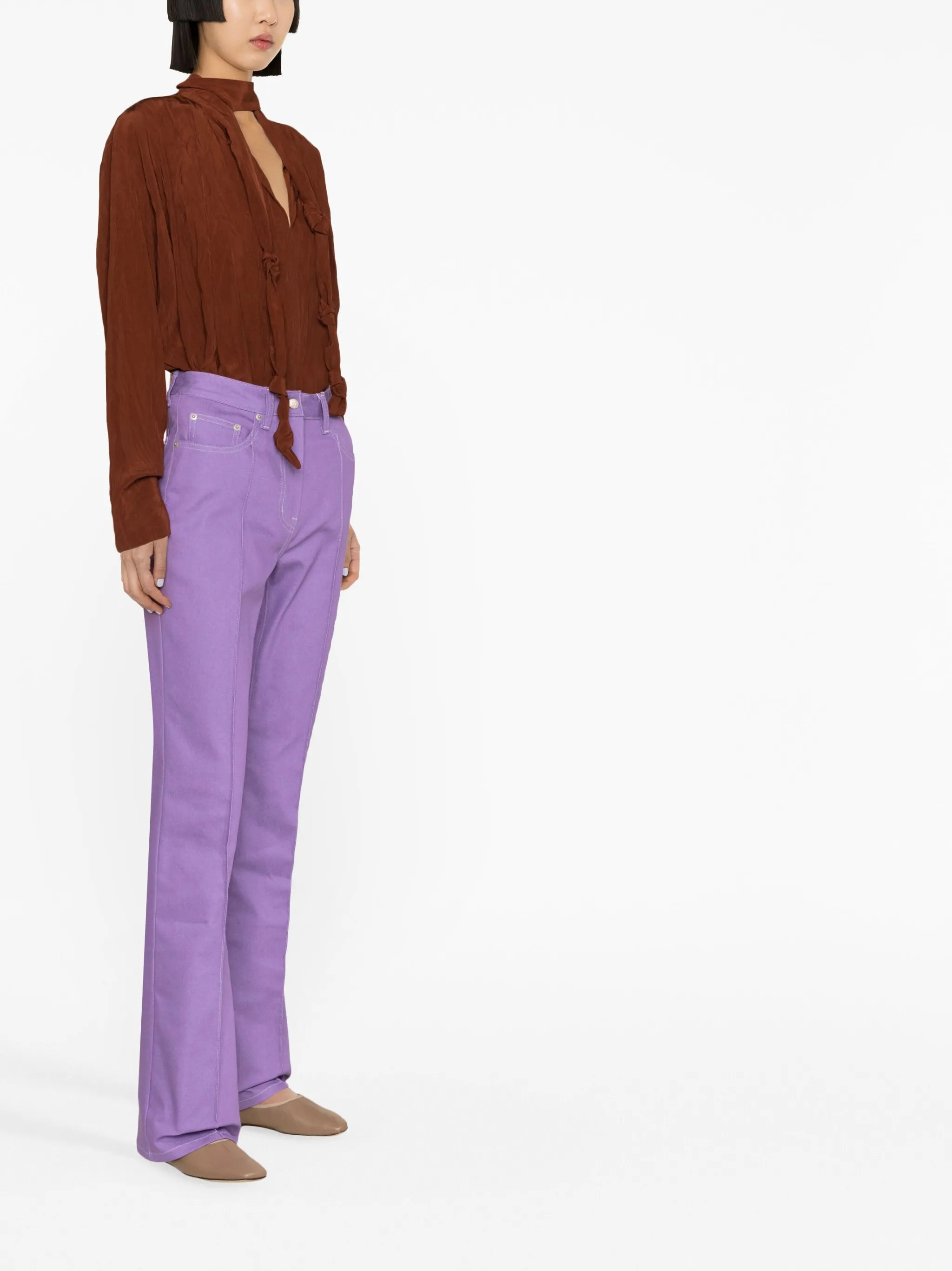 high-waist flared jeans