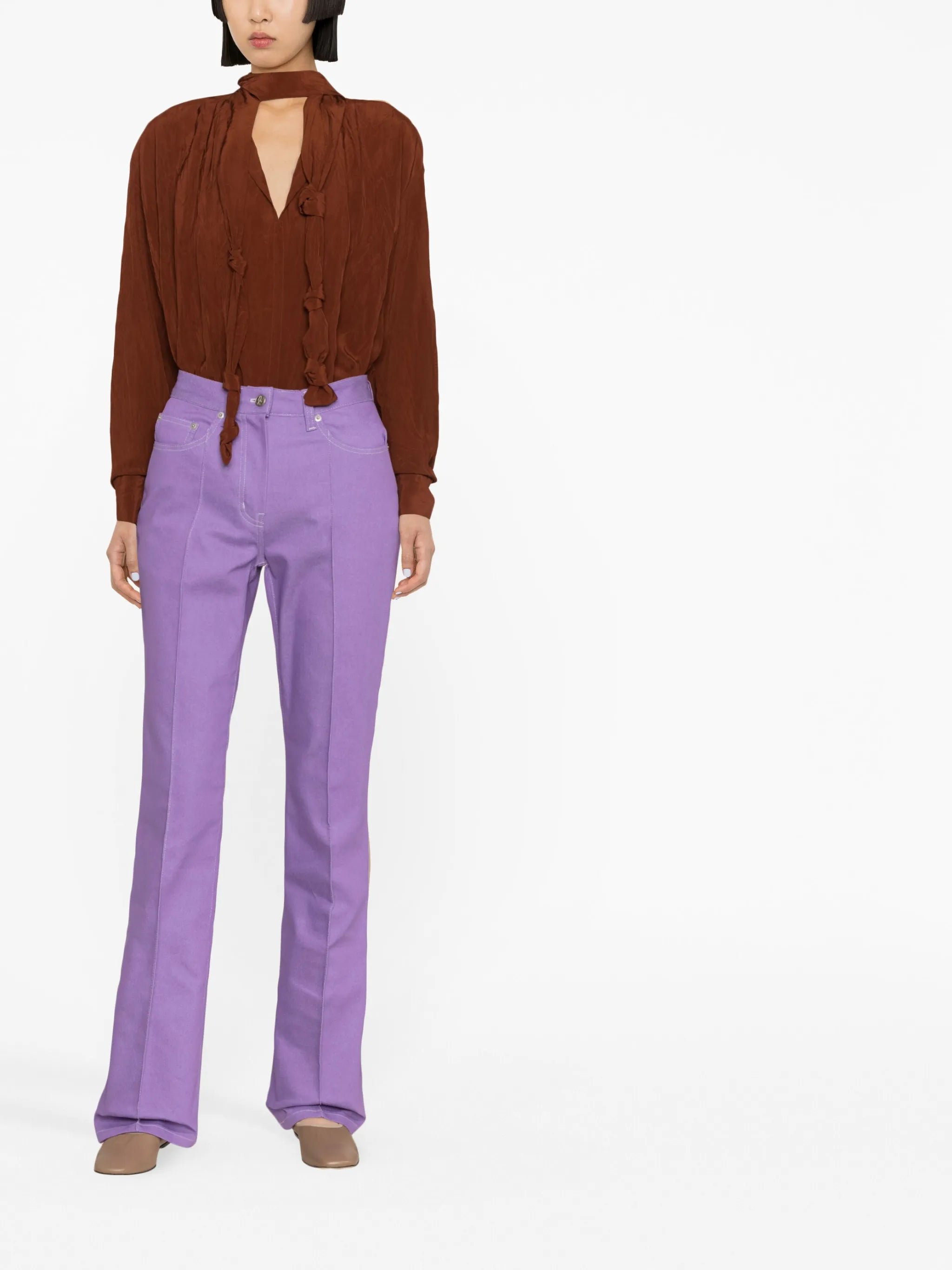 high-waist flared jeans