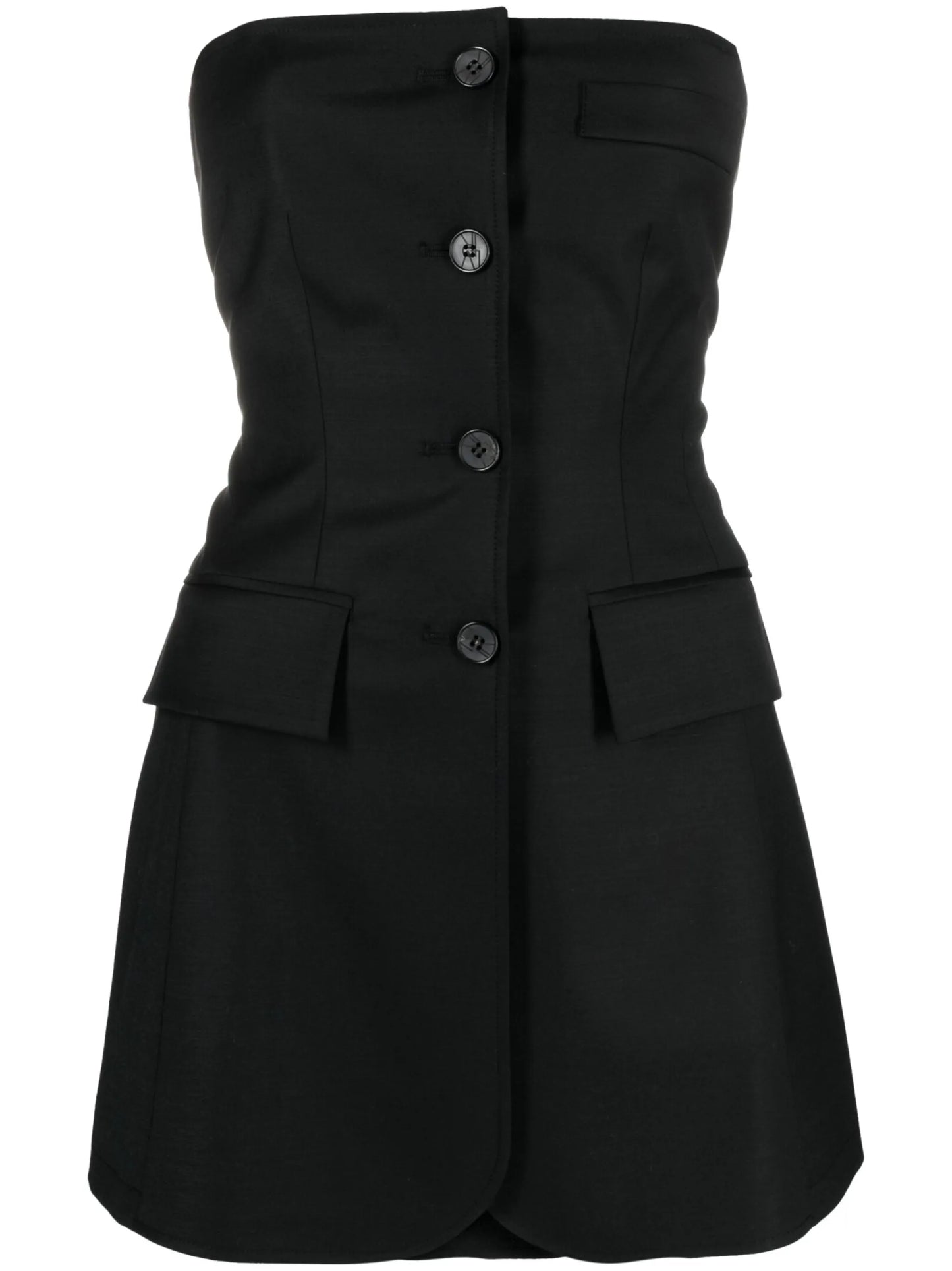 blazer-style strapless top