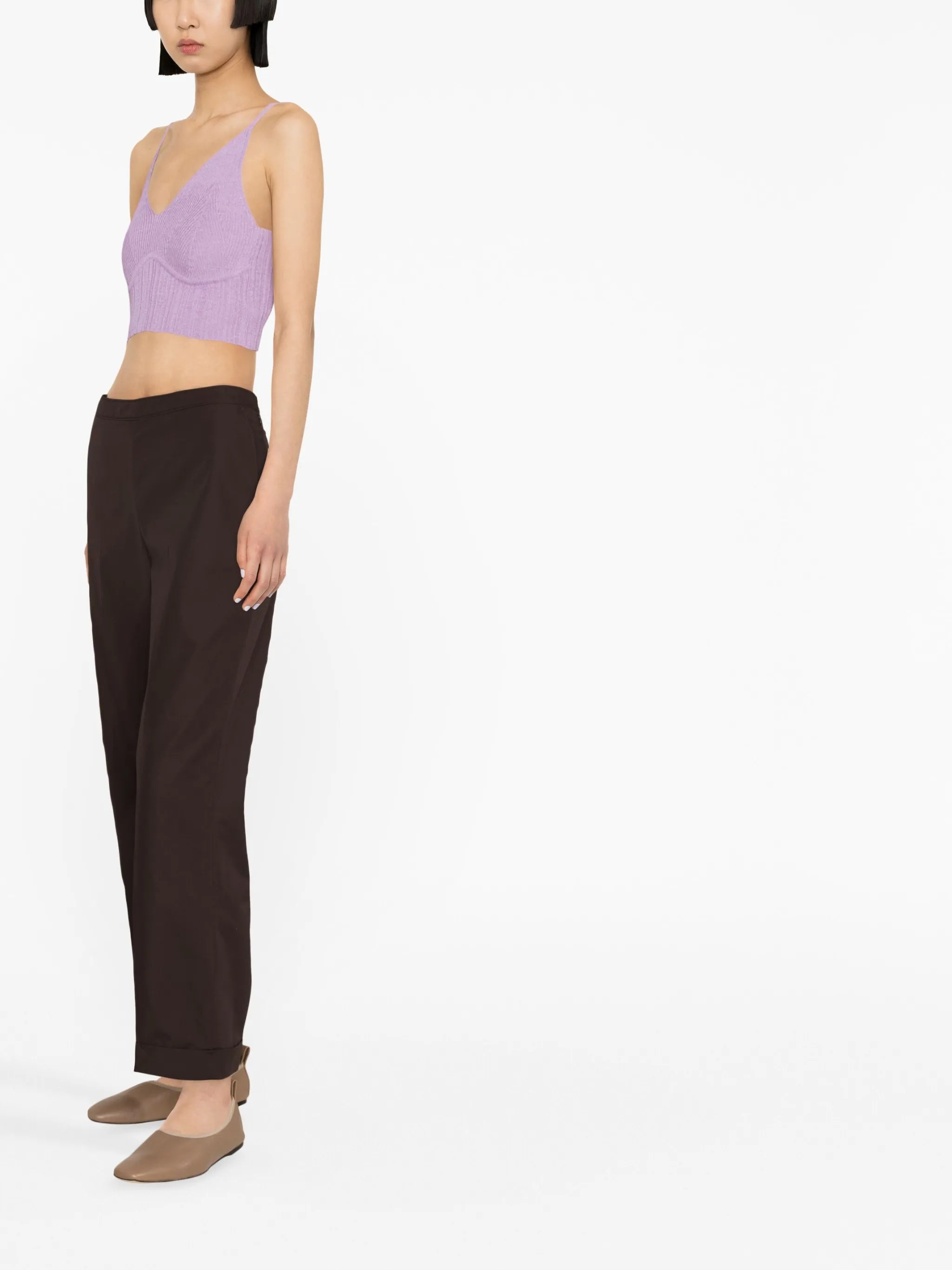 ribbed-knit cropped top