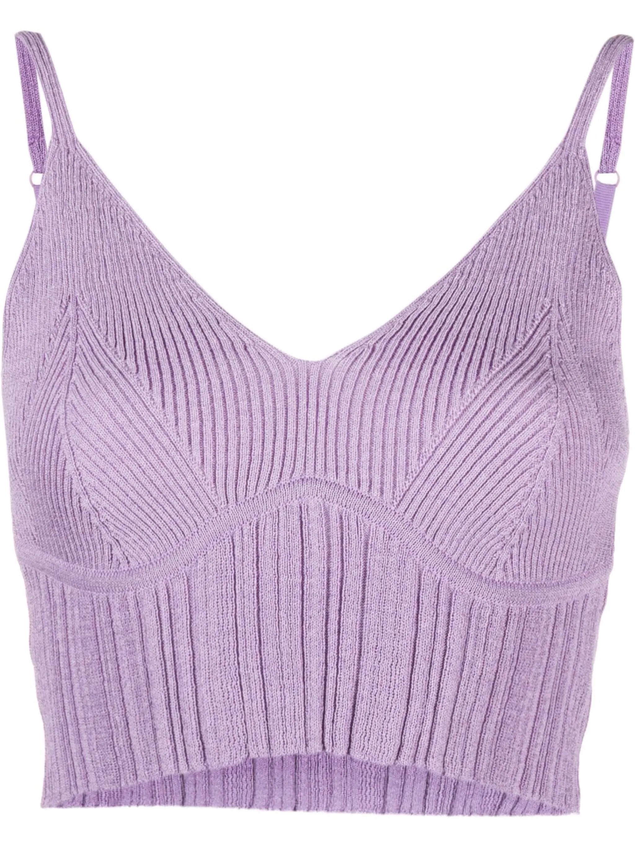 ribbed-knit cropped top