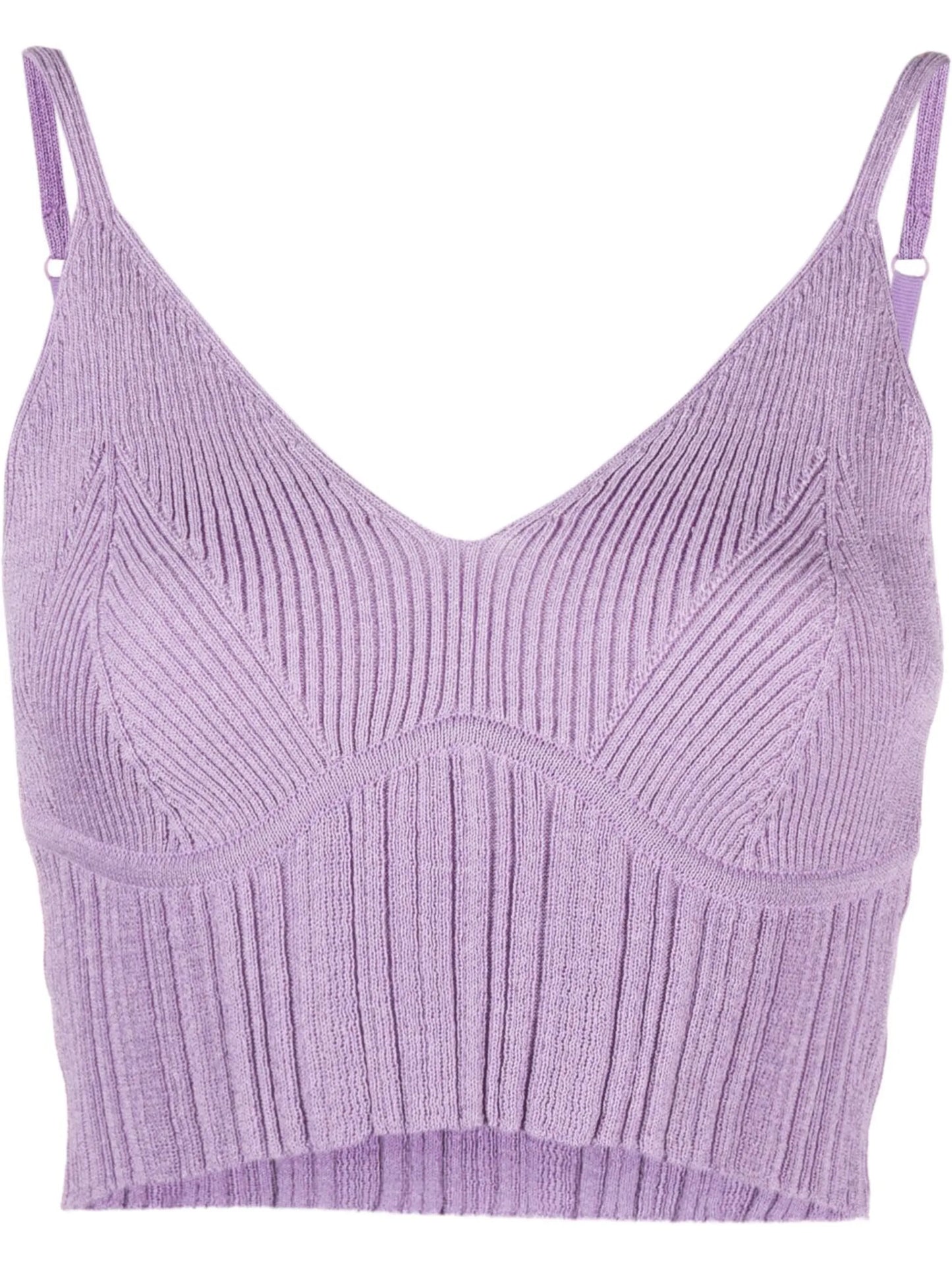 ribbed-knit cropped top