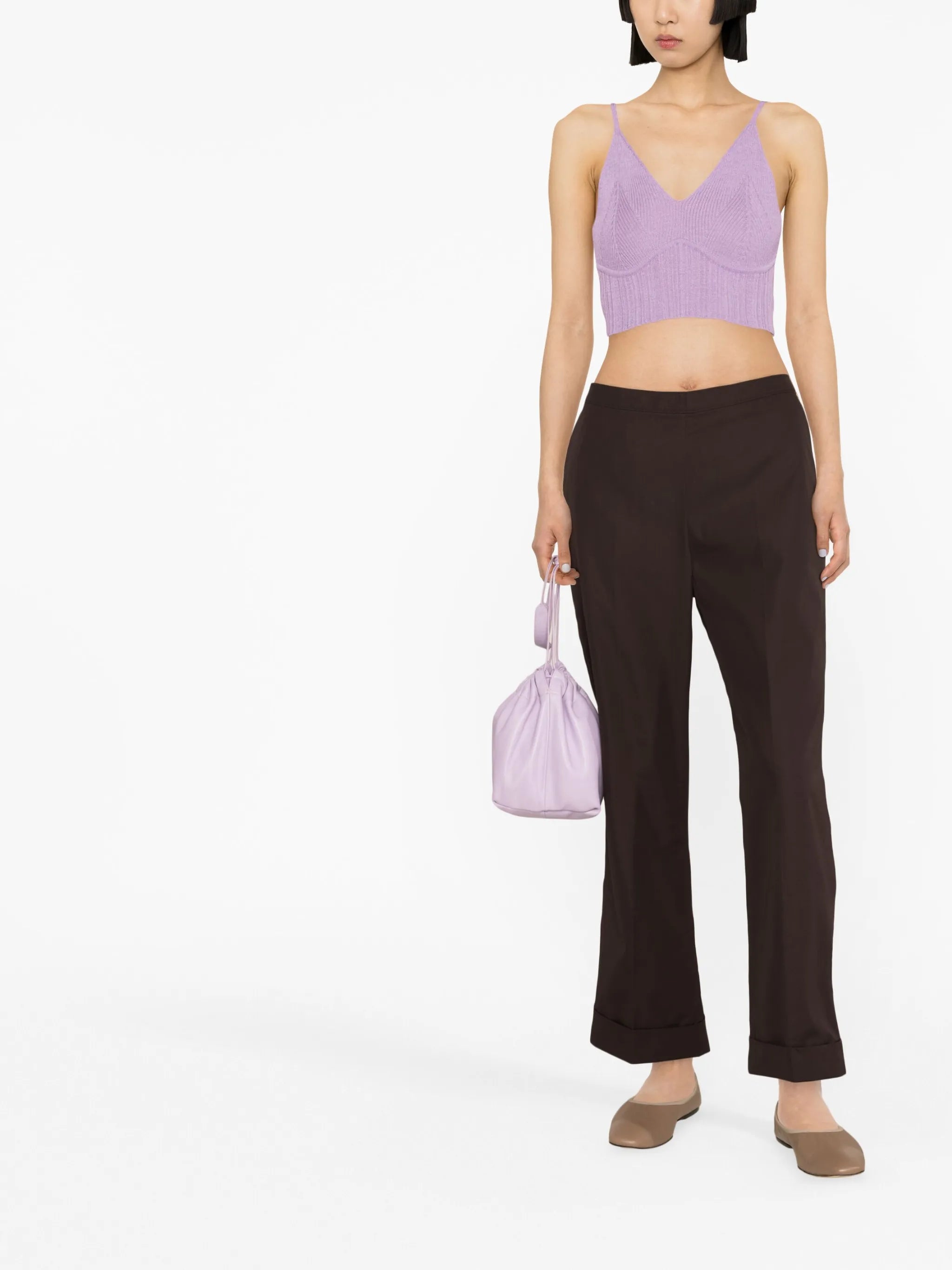 ribbed-knit cropped top