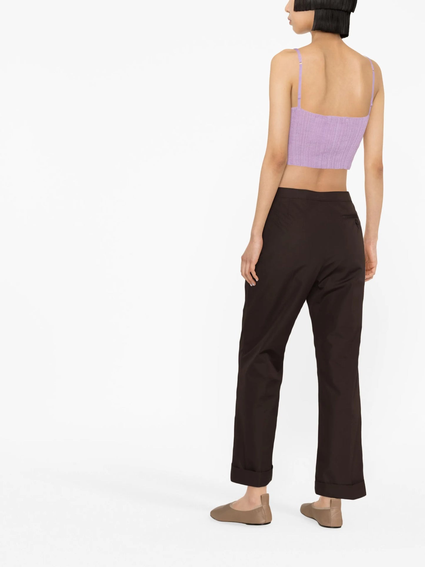 ribbed-knit cropped top