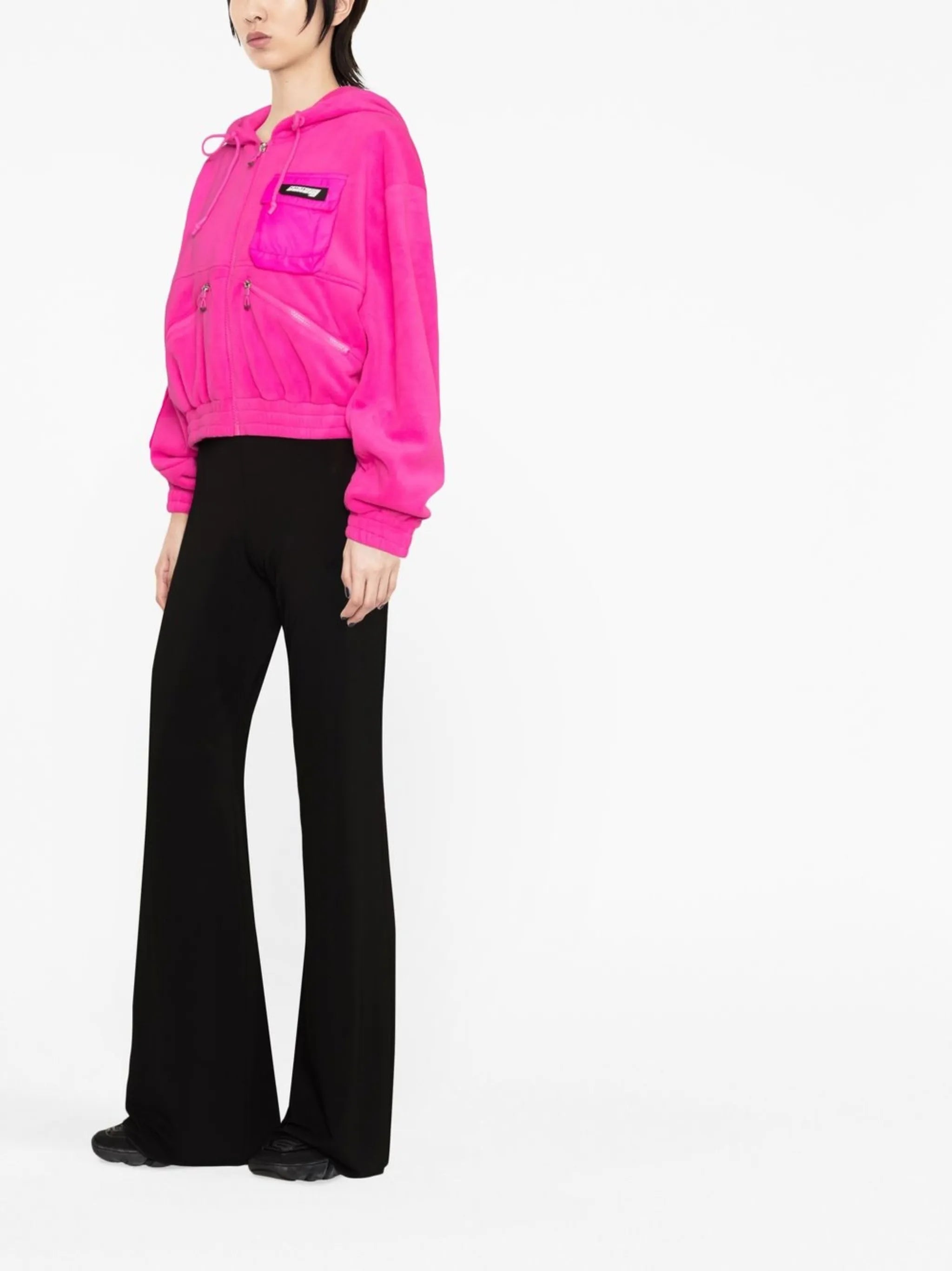 zip-fastening cropped jacket