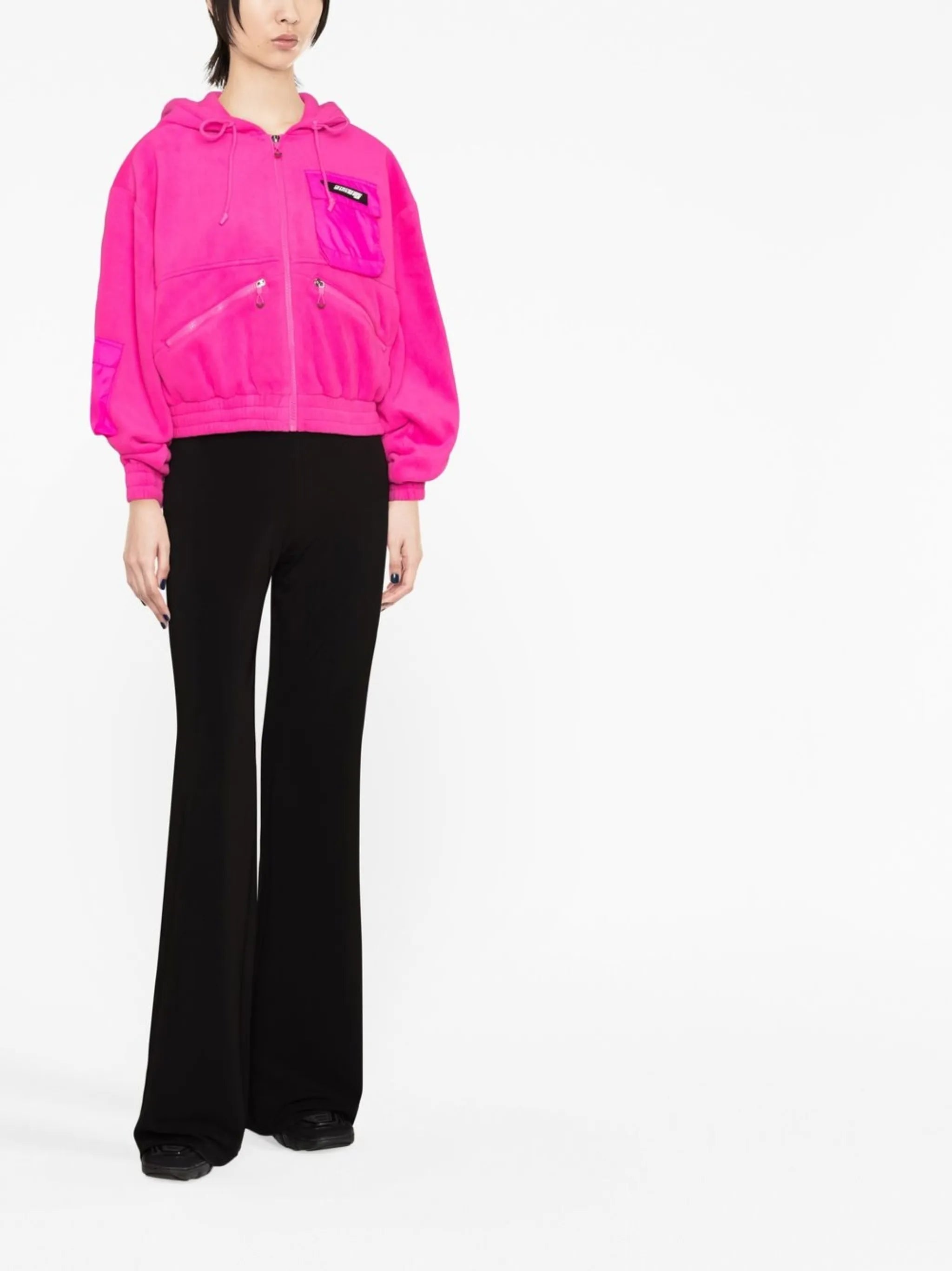zip-fastening cropped jacket