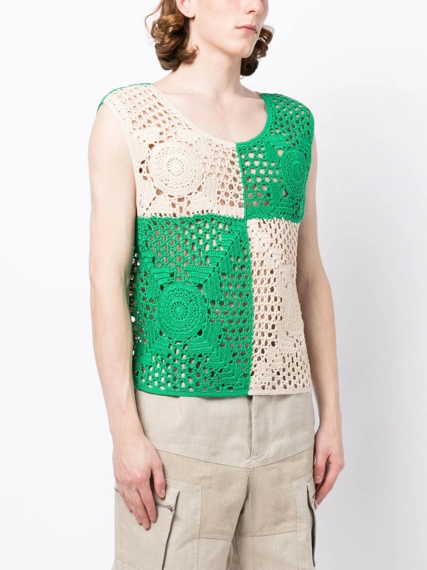crochet sleeveless vest top