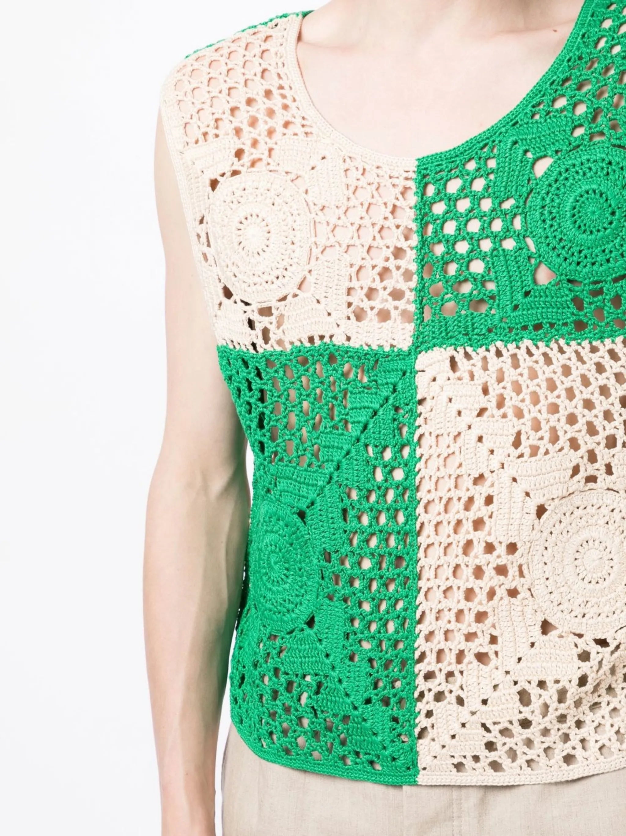 crochet sleeveless vest top