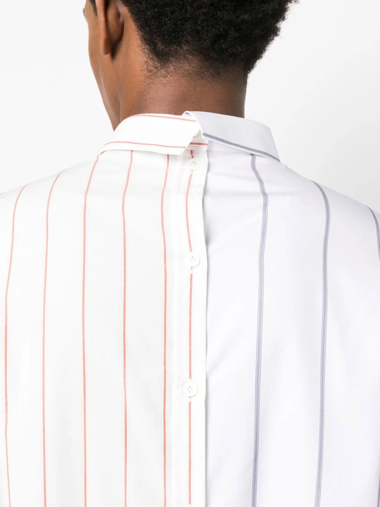 two-tone pinstripe shirt