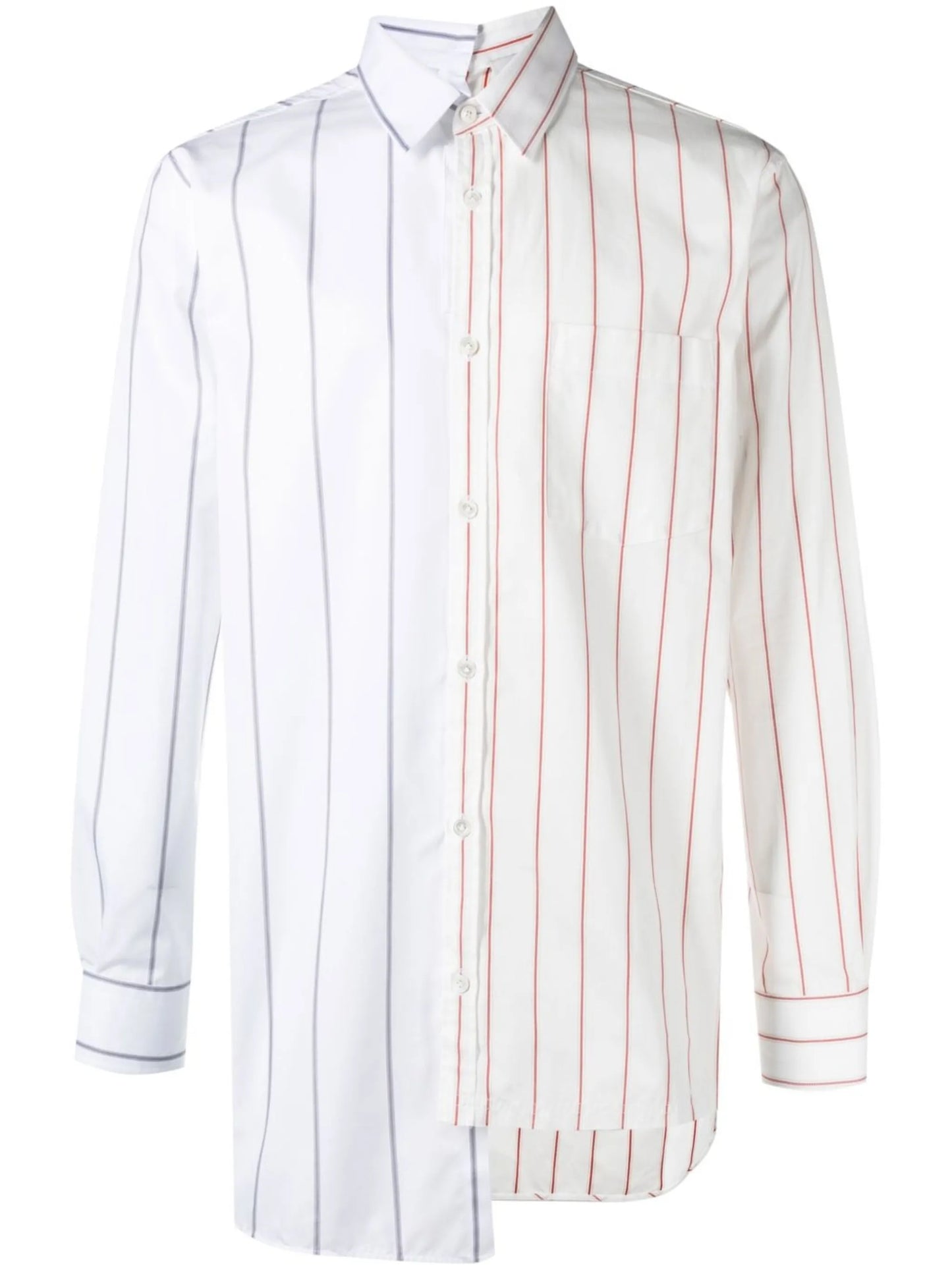 two-tone pinstripe shirt