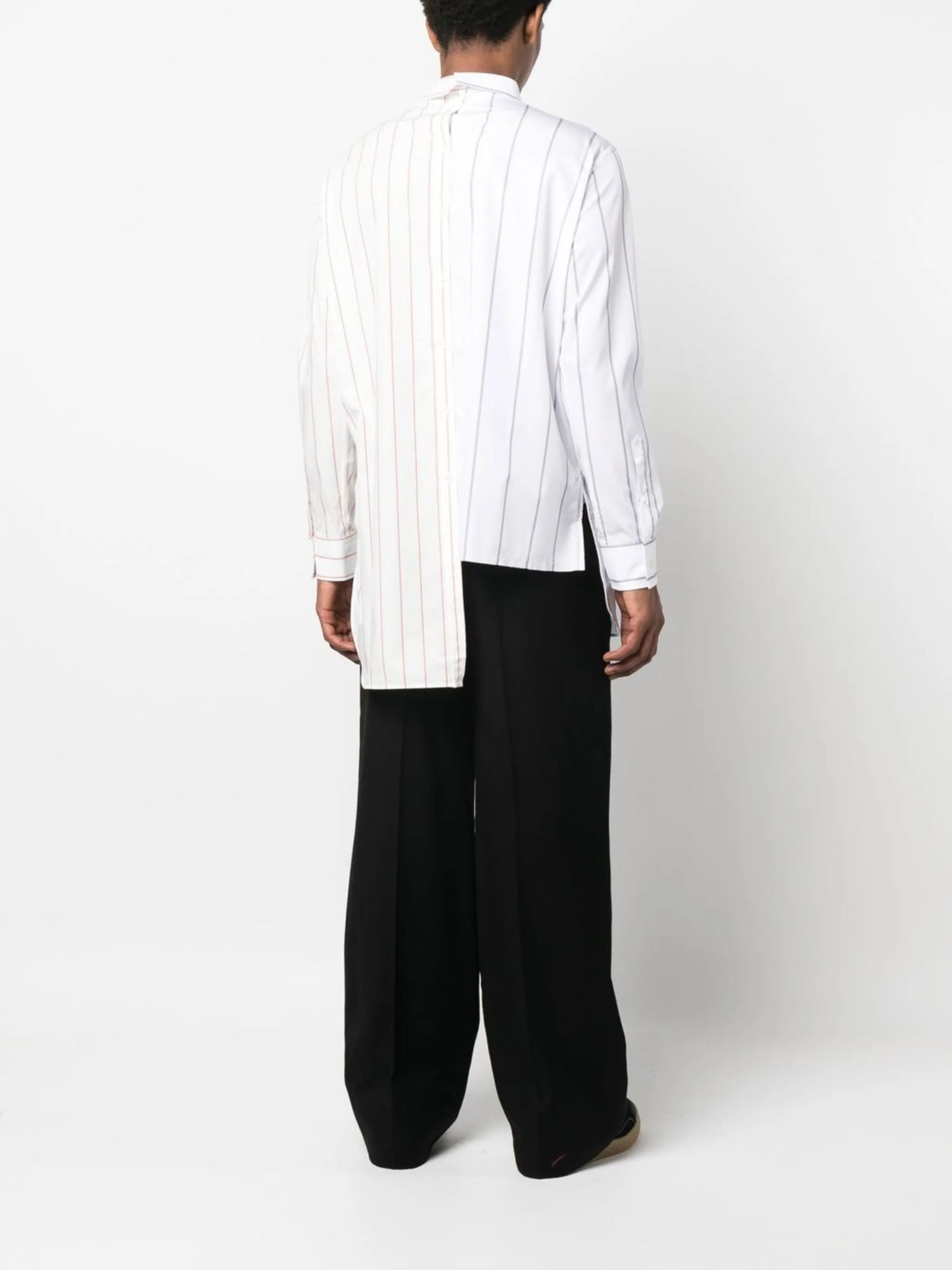 two-tone pinstripe shirt
