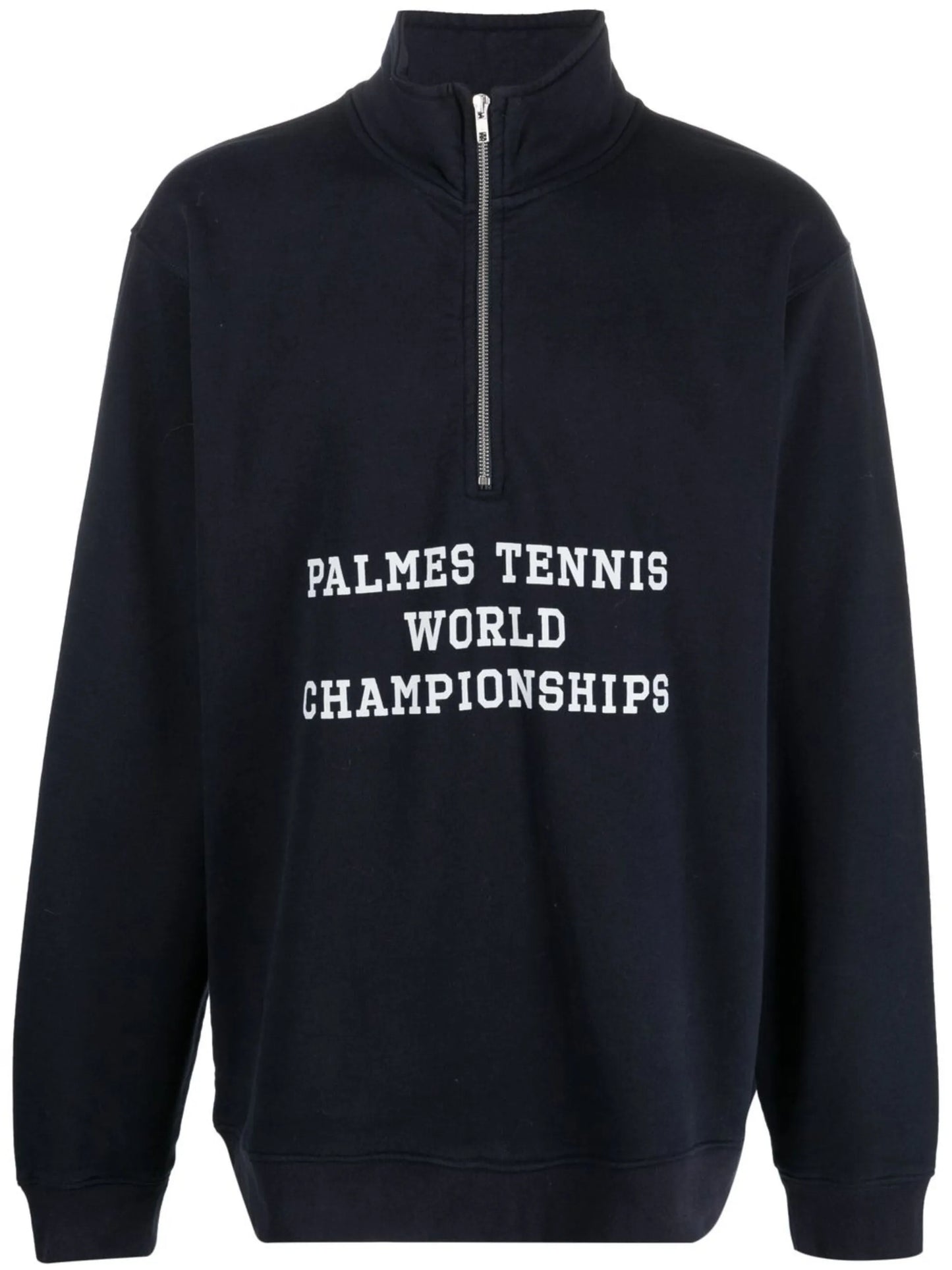 logo-print zip-front jumper