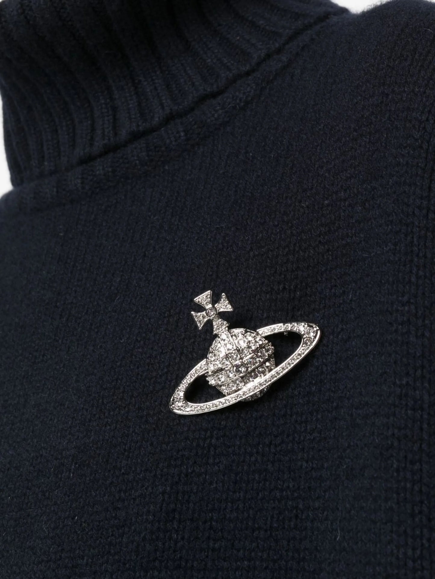 Orb-detail crystal-embellished brooch