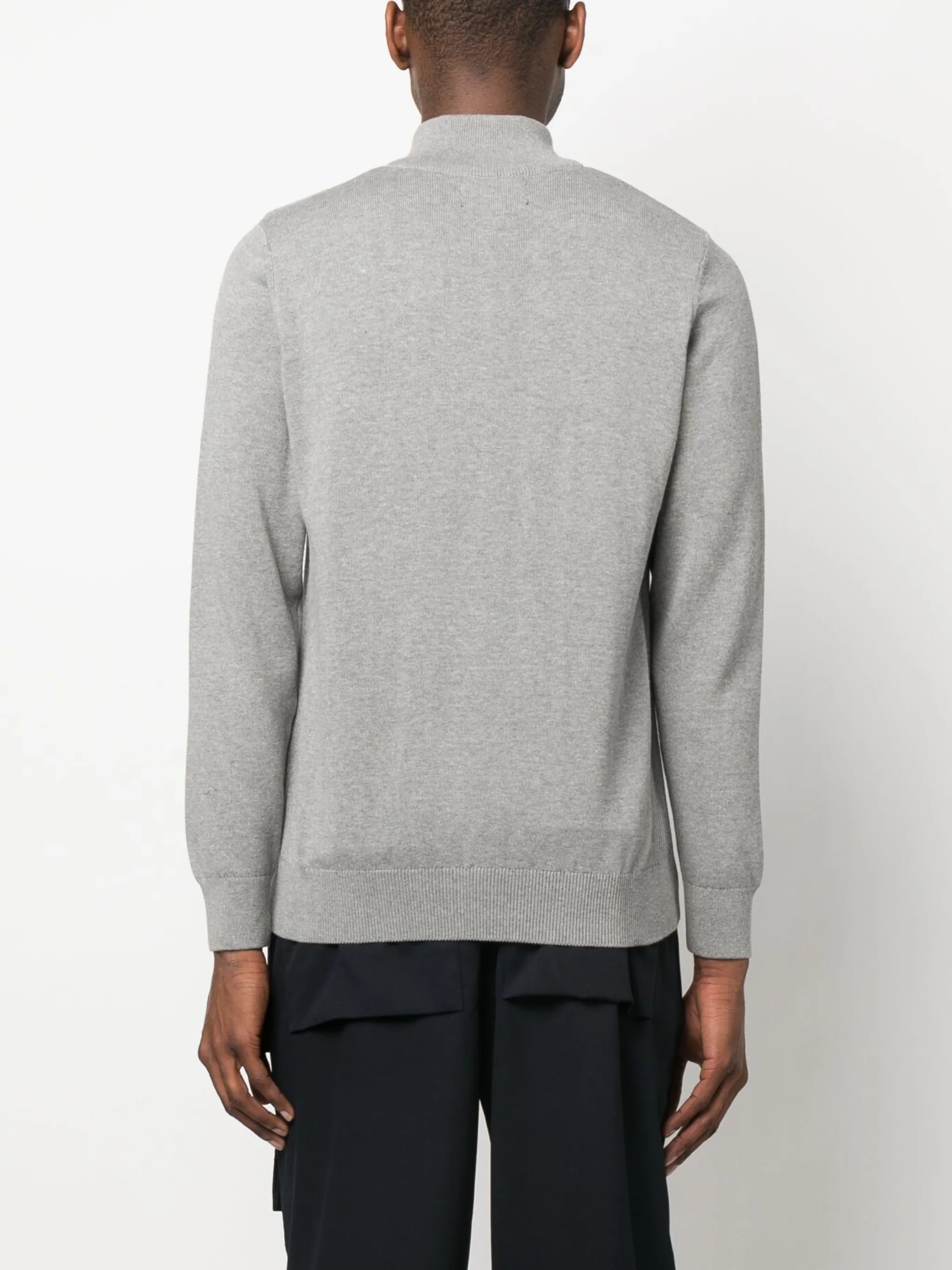 embroidered-logo high-neck jumper