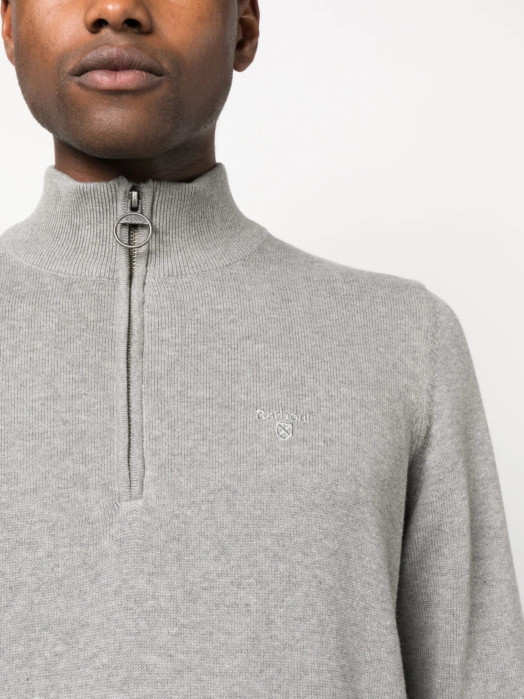 embroidered-logo high-neck jumper