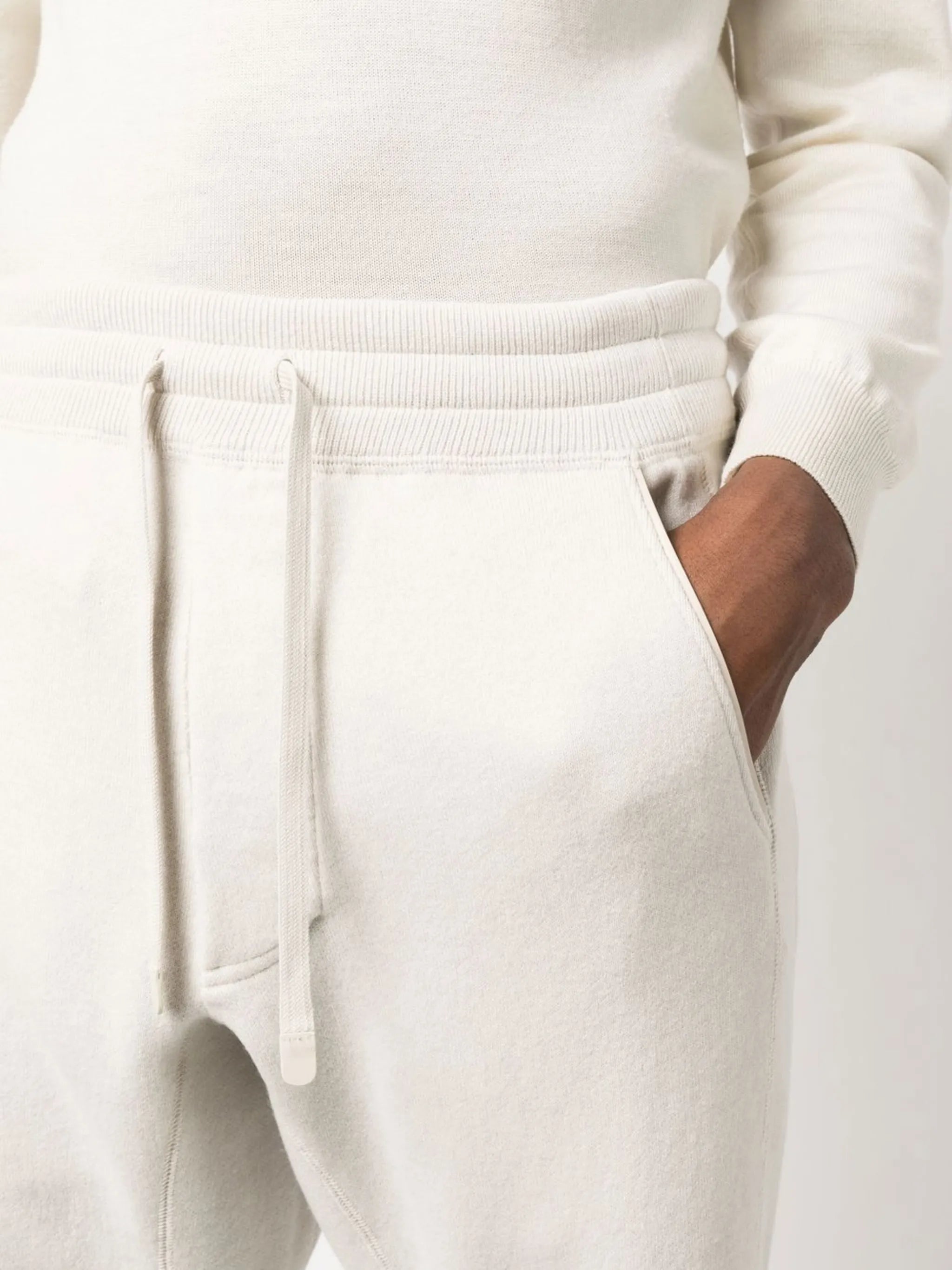 drawstring cashmere track pants