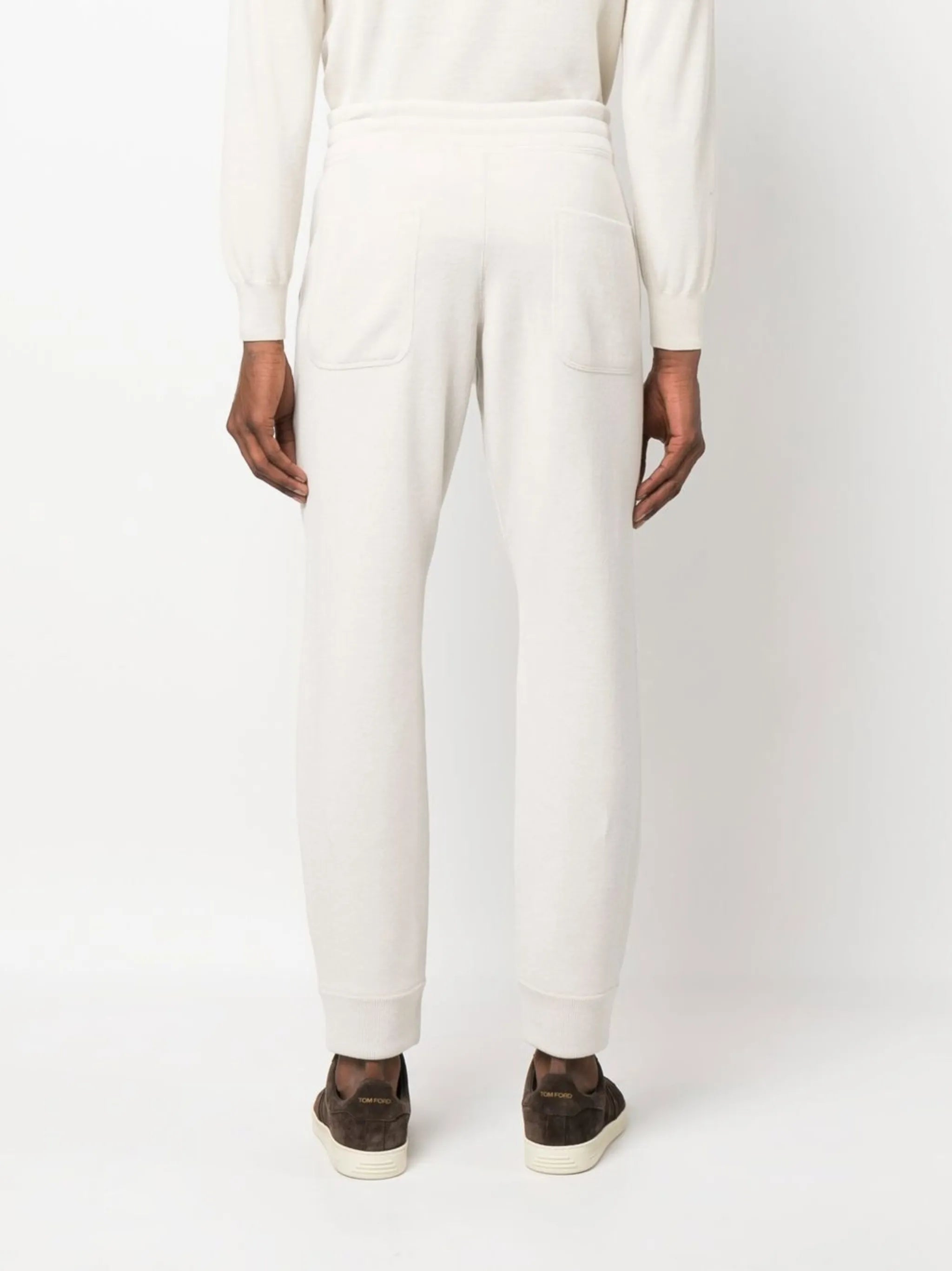 drawstring cashmere track pants