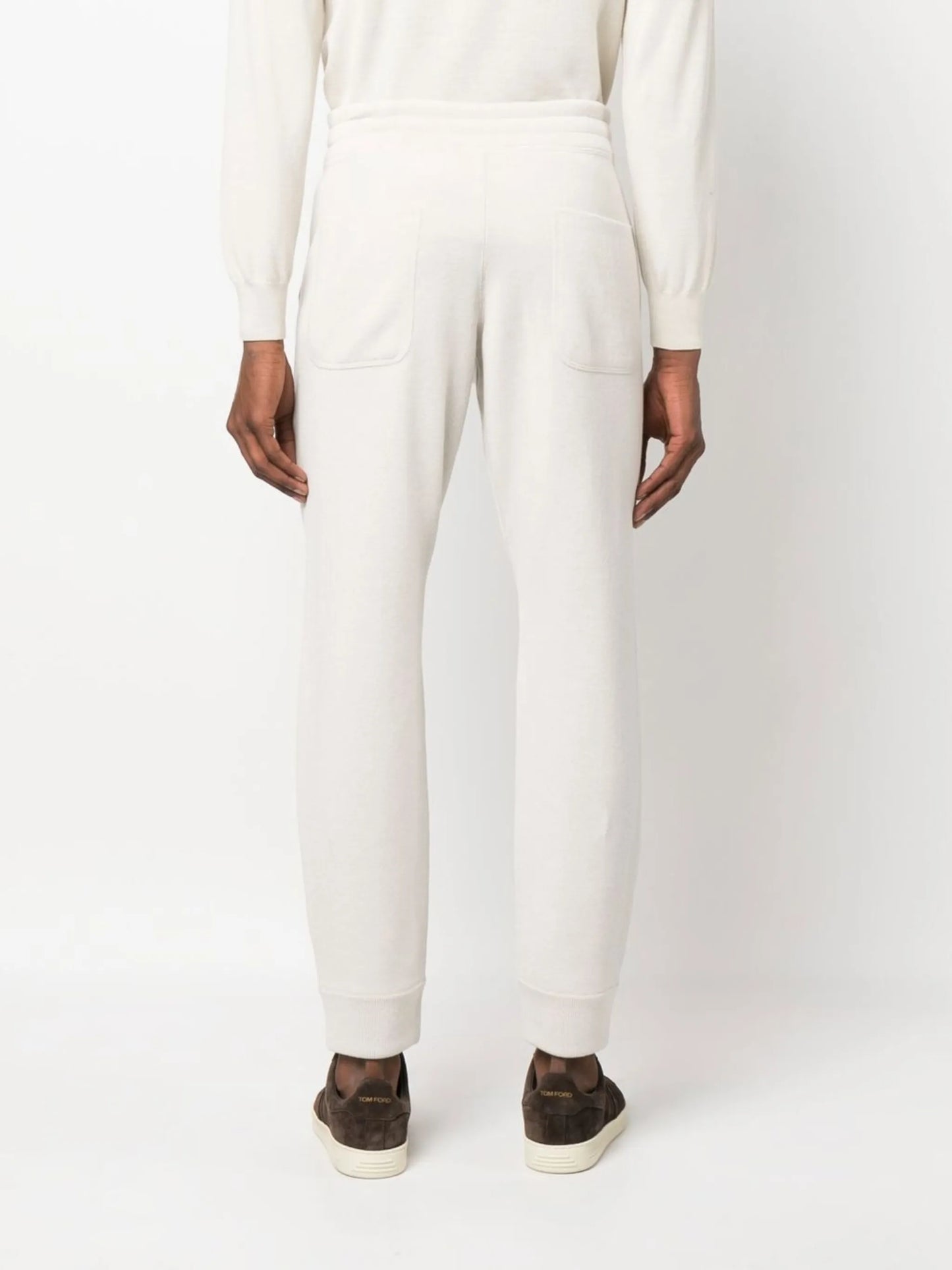 drawstring cashmere track pants