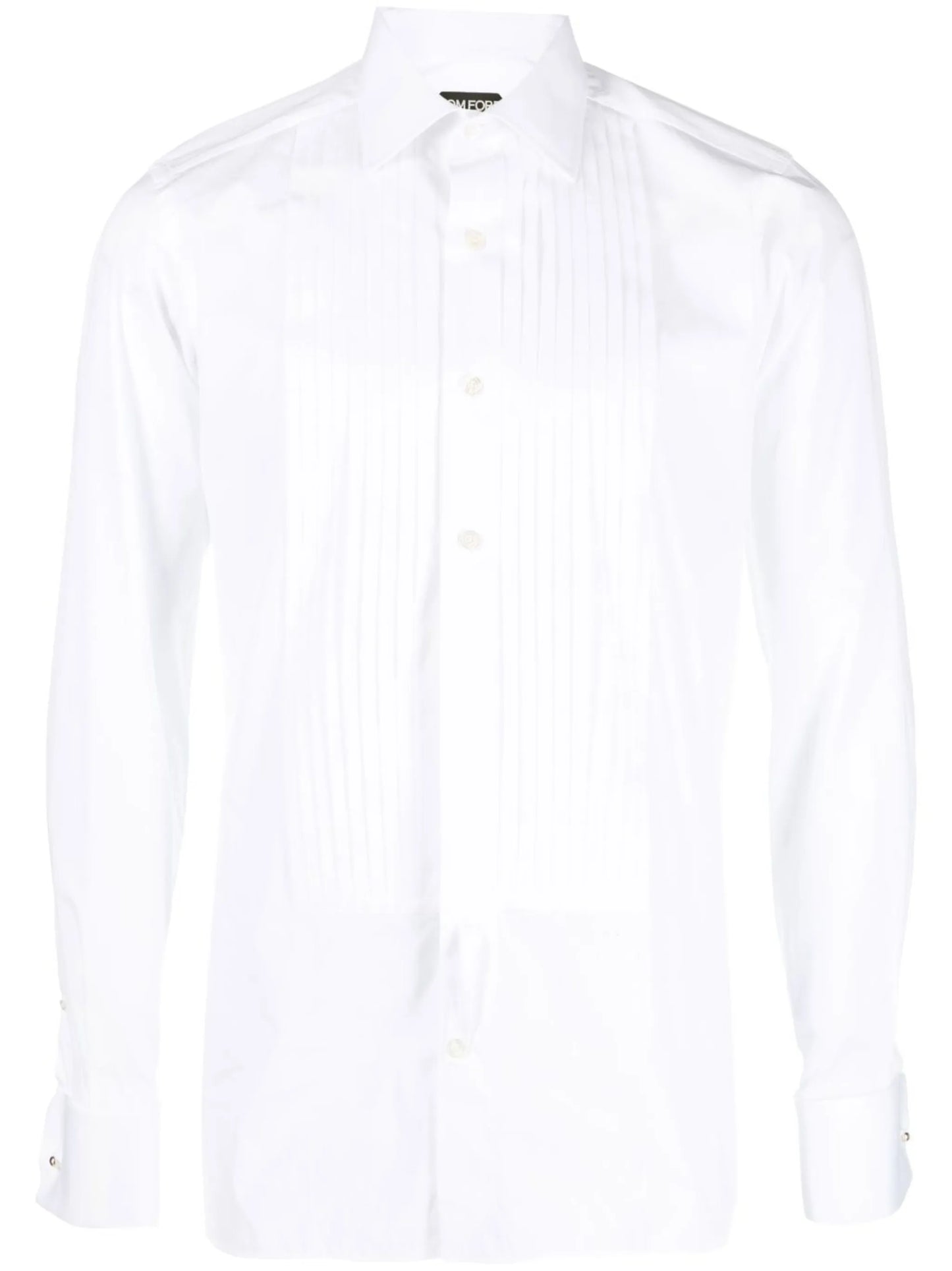 pleat-detail cotton shirt