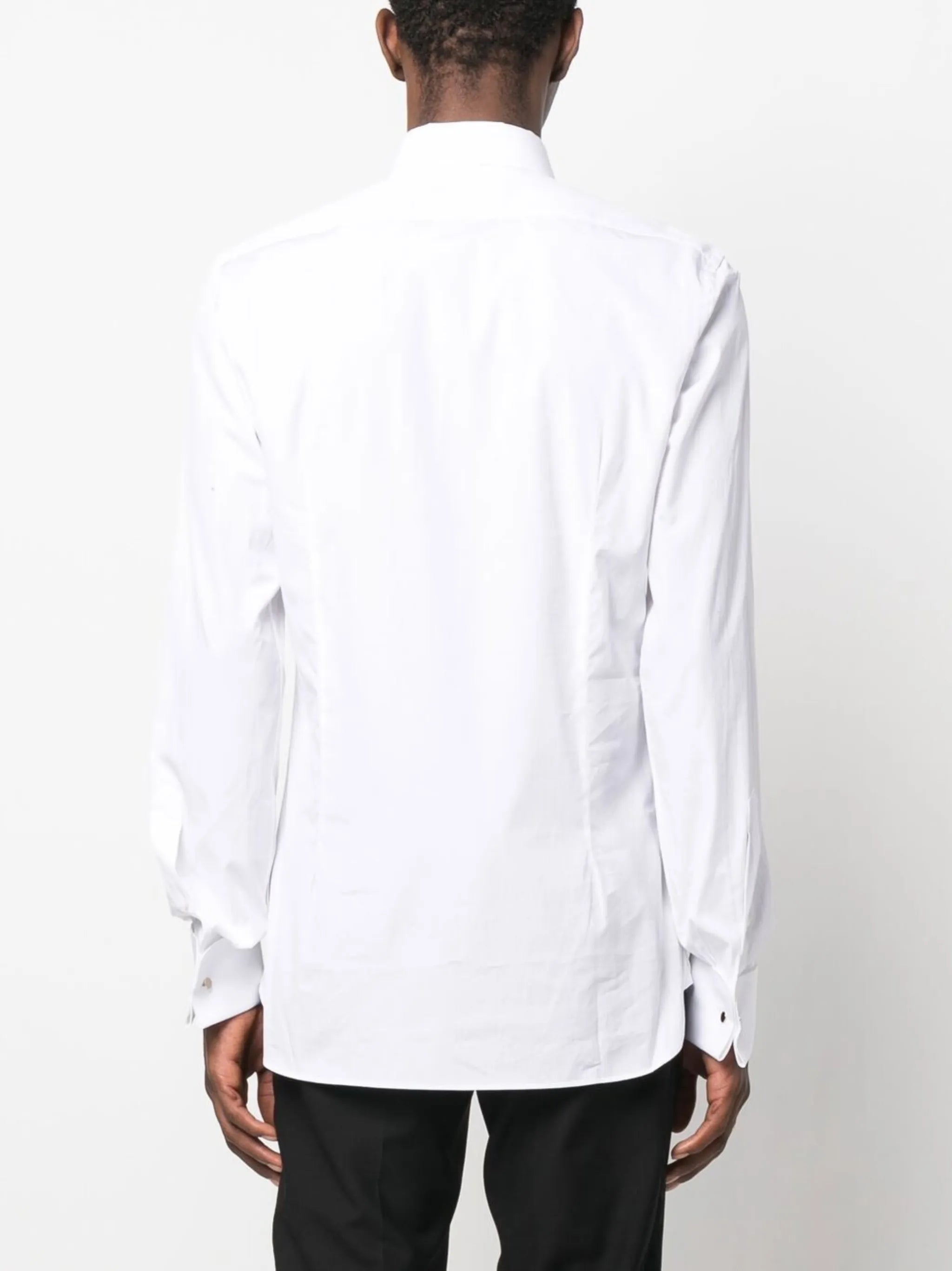 pleat-detail cotton shirt